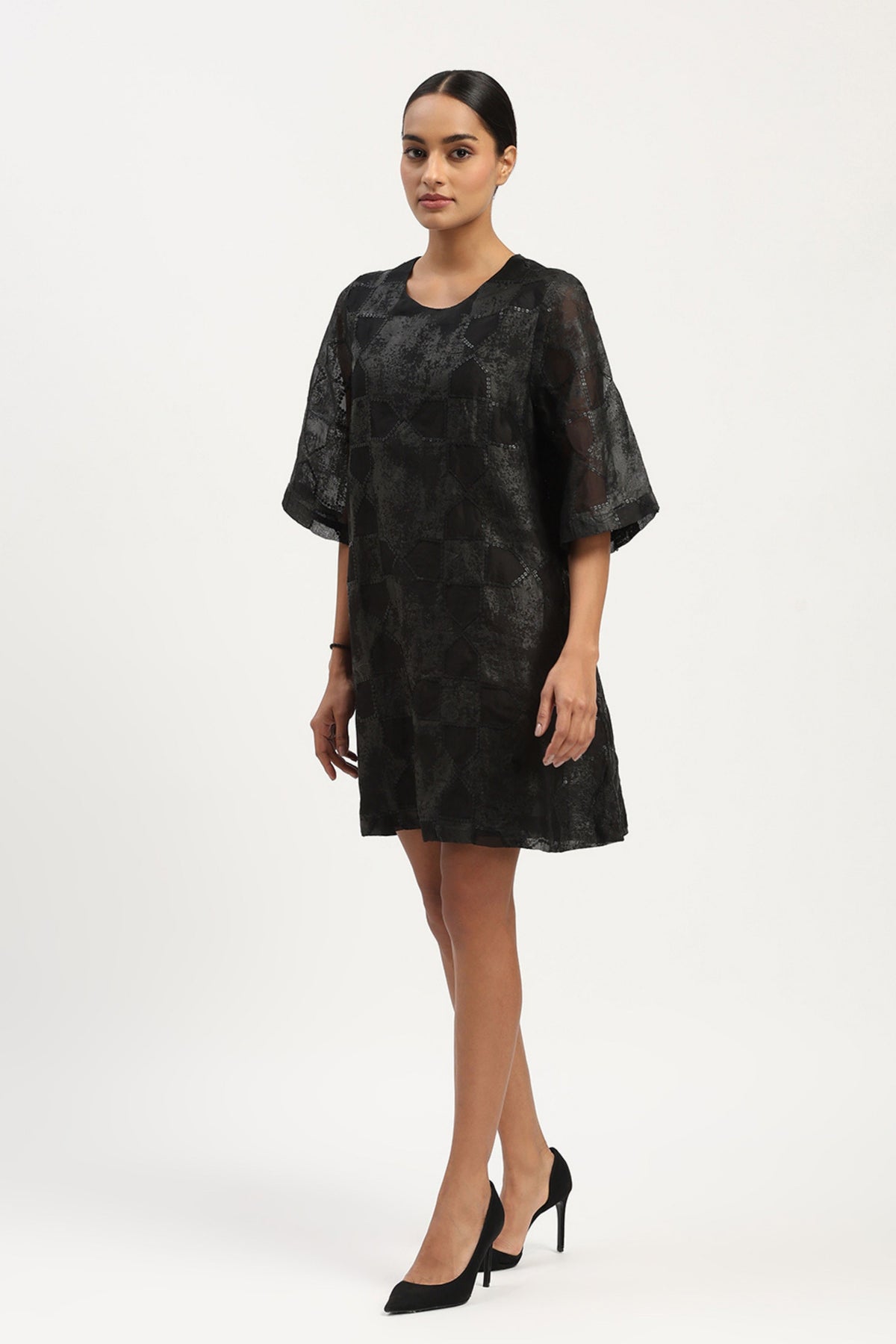 Tesselation Black Foil Dress