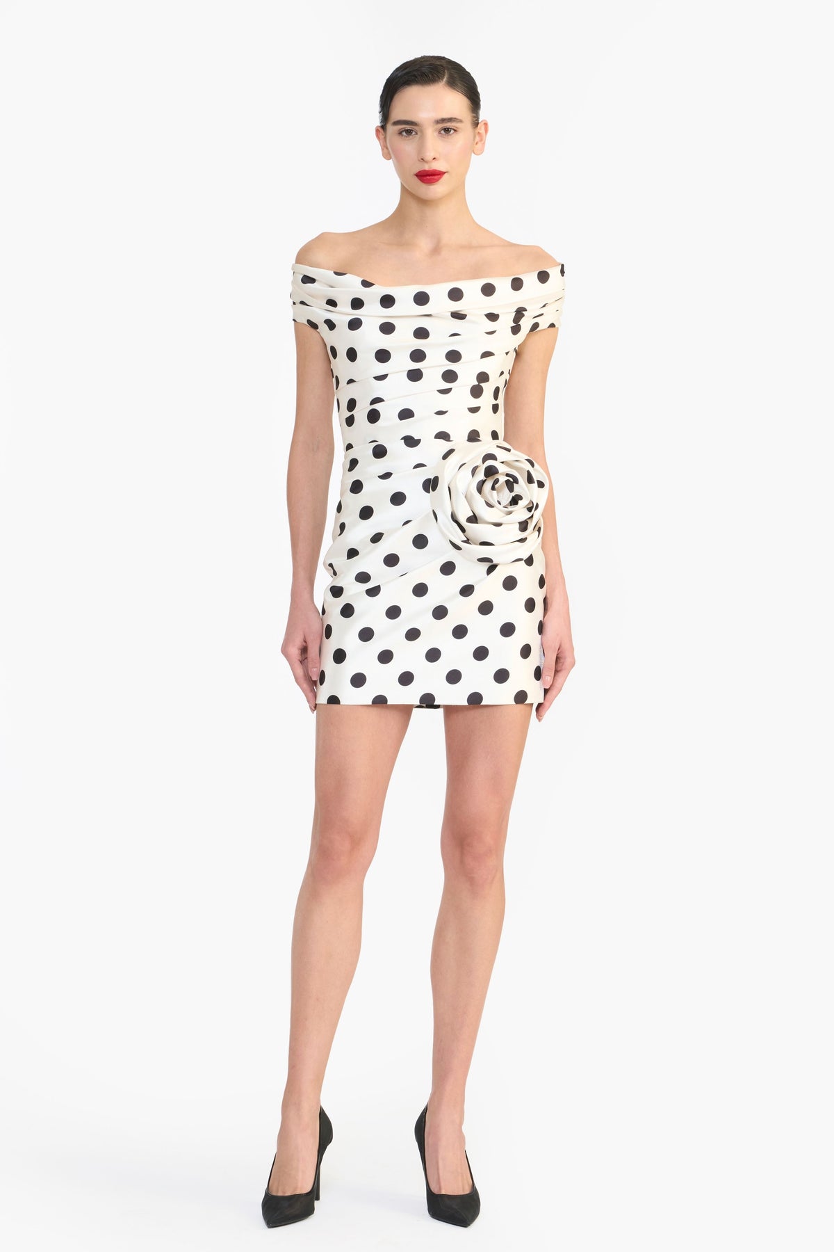 Off Shoulder Draped Mini Dress