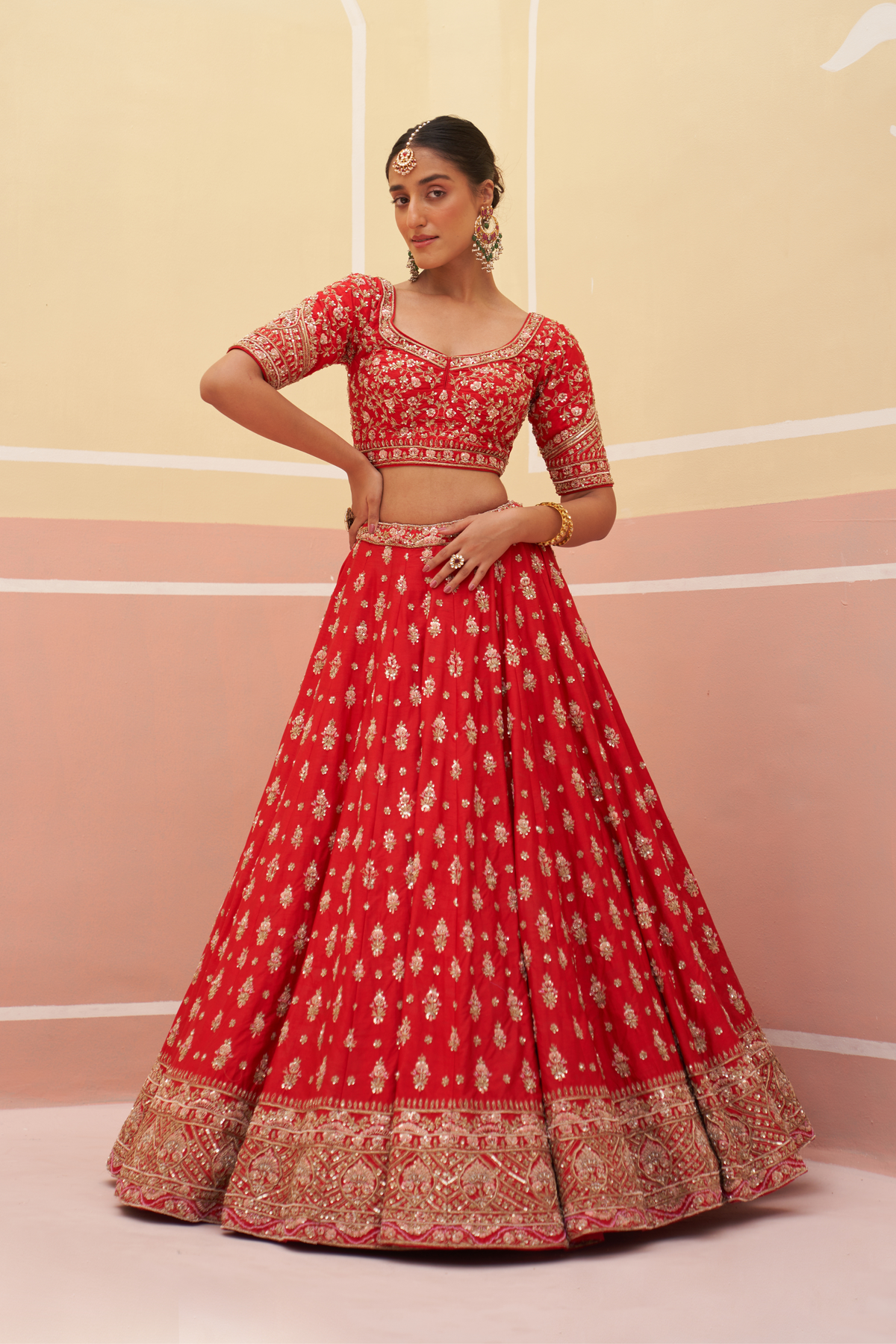 Raw Silk Lehenga Set