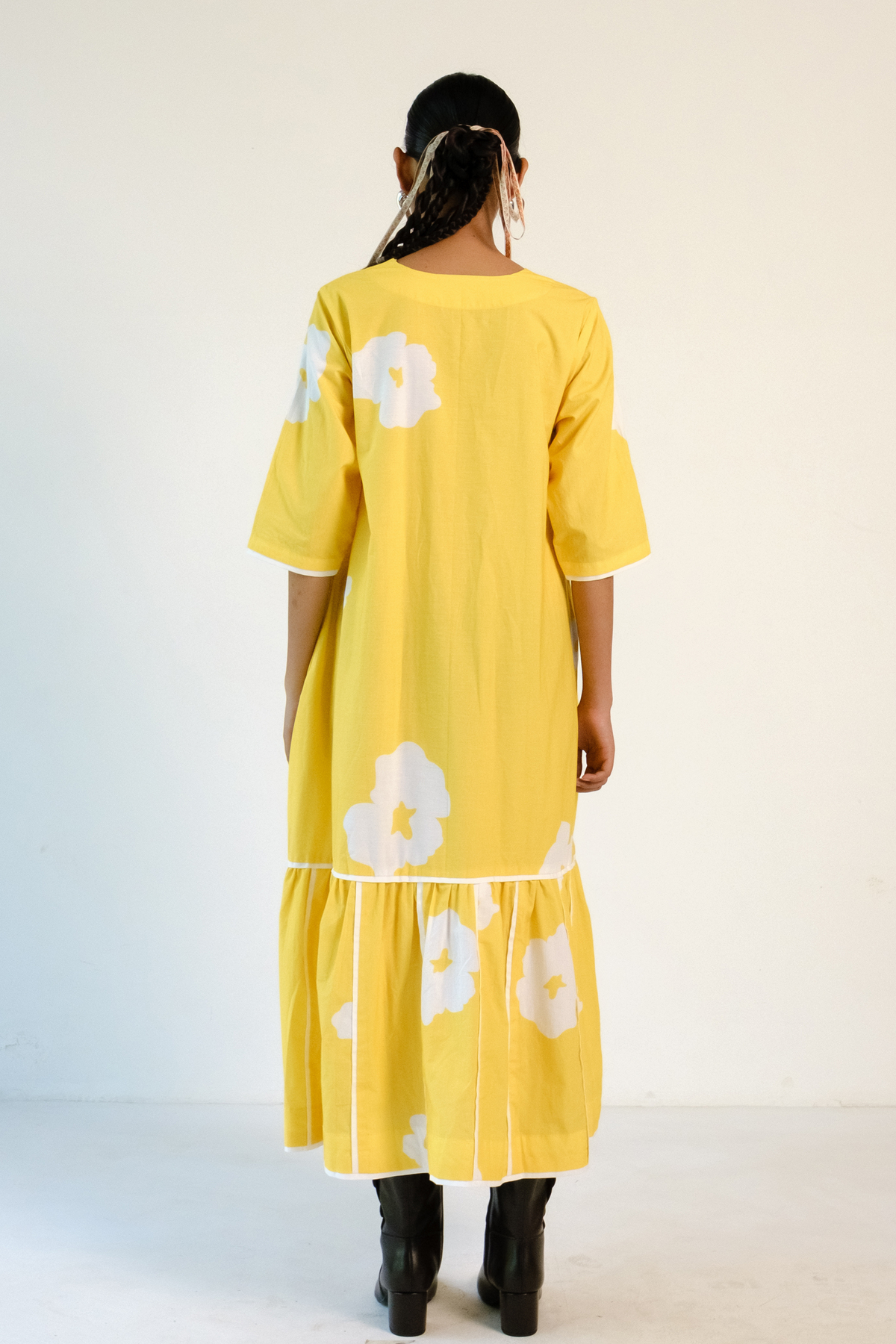 Yellow Poppy Applique Dress