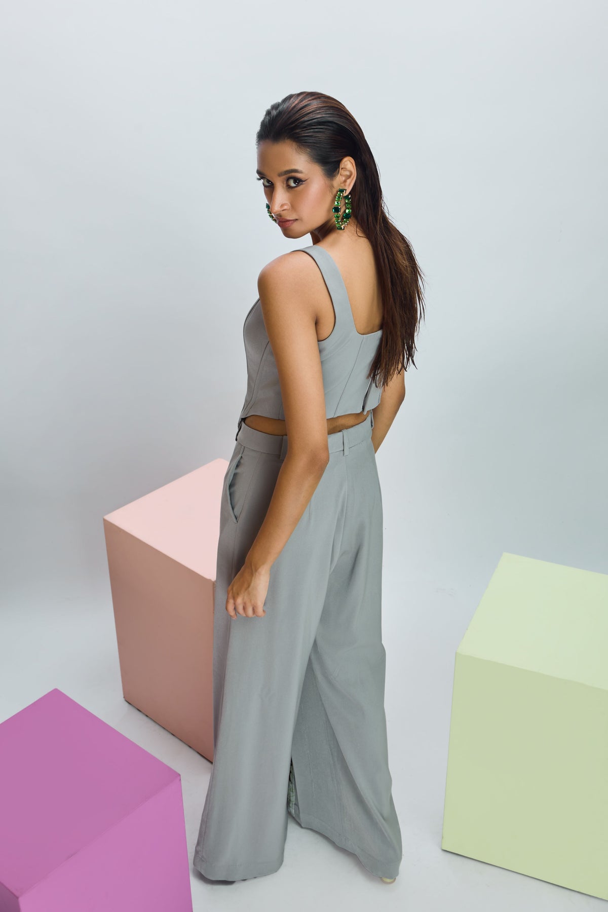 Glass Grey Top &amp; Pant Set