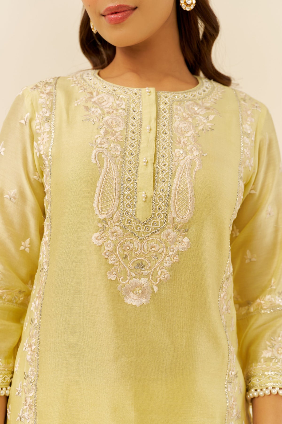 Zaisha Kurta Set in Lemon Yellow