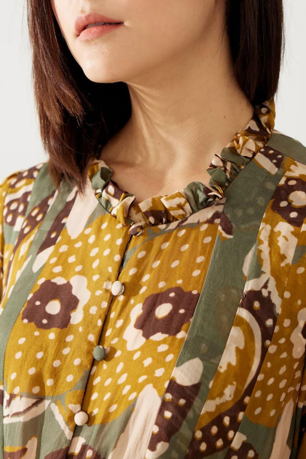 Olive And Mustard Long Dress