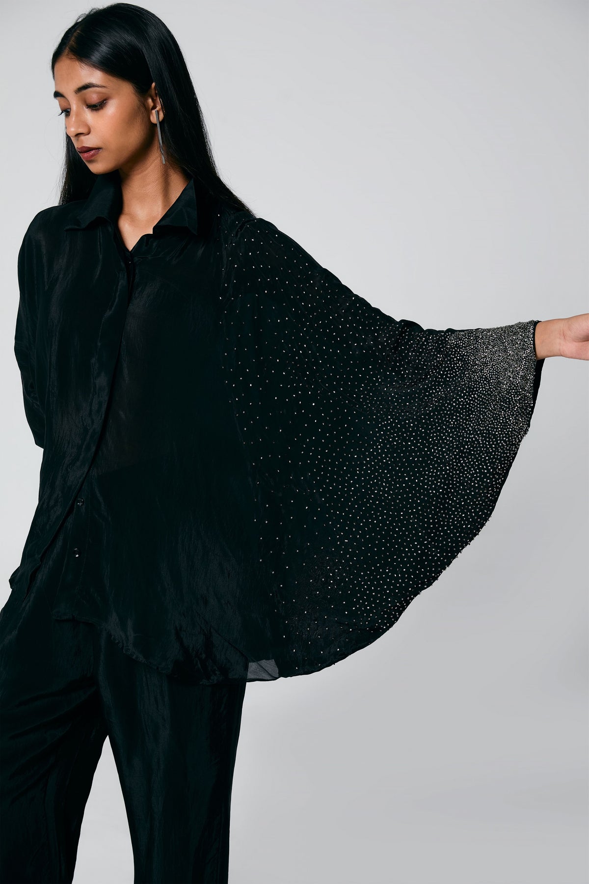 Embroidered Batwing Shirt