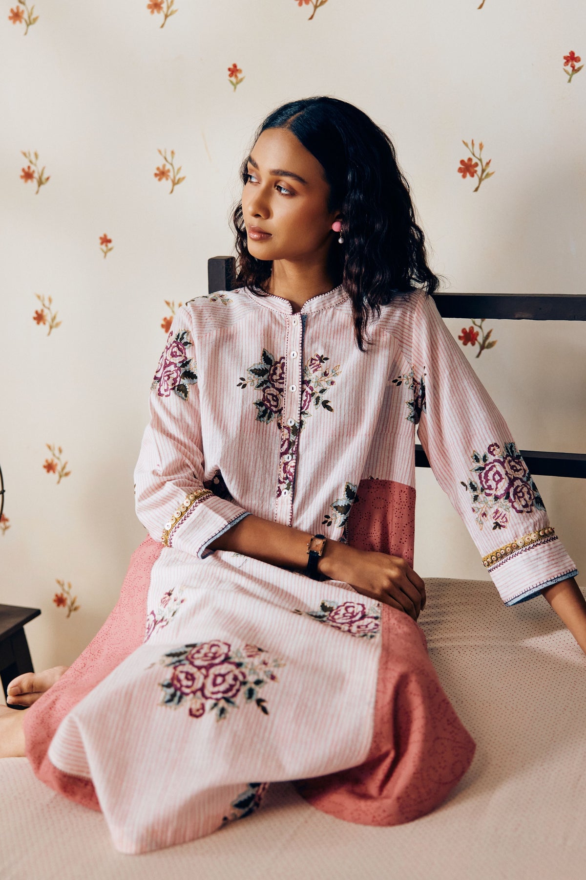 Off-white Handwoven Kurta Set