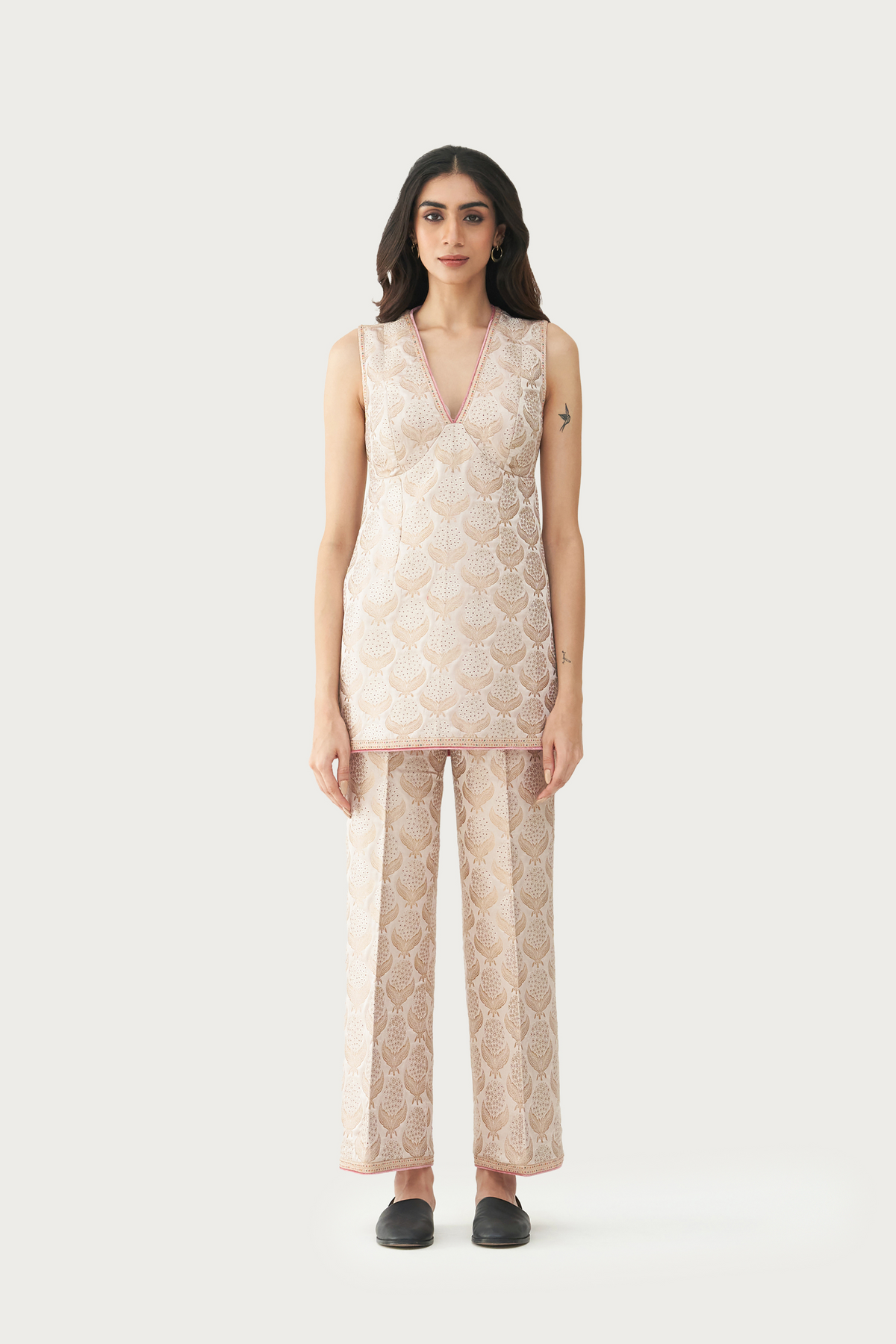 Pale earth kurta pant set