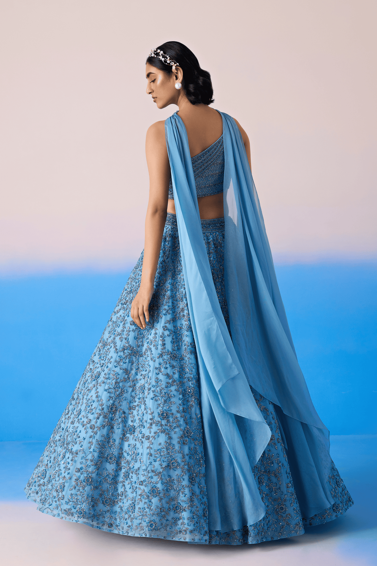 Mint Blue Lehenga Set