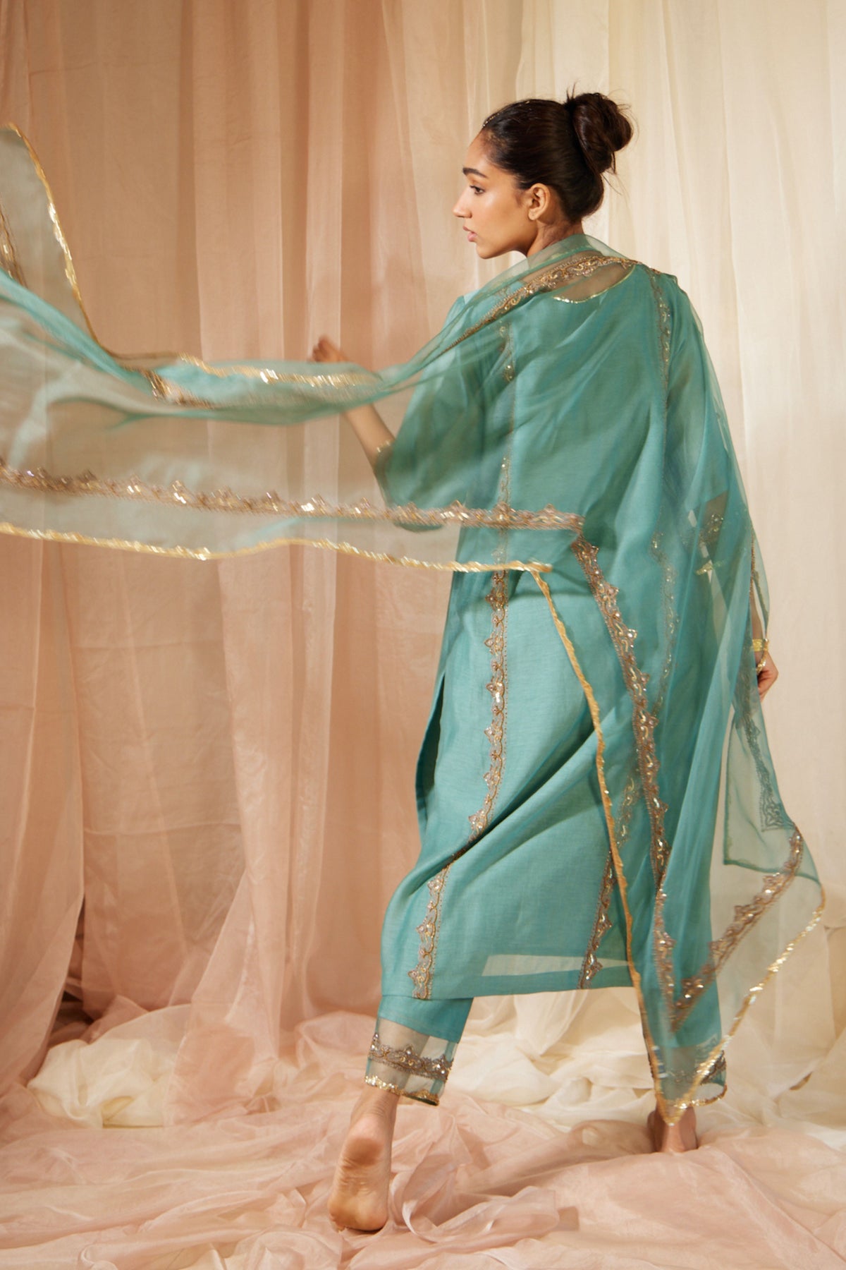 Blue Abir Kurta