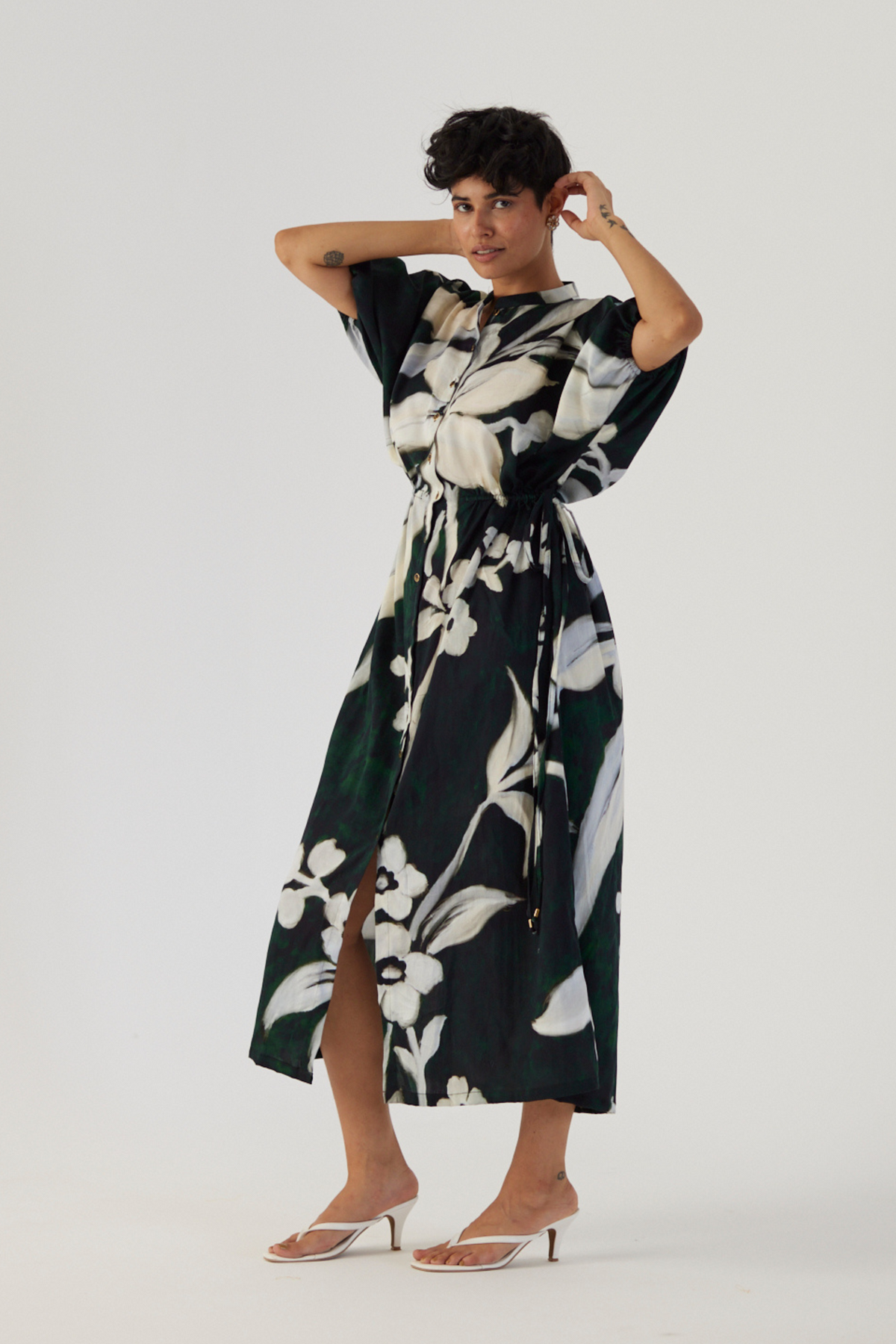 Chicory Black Side Tie-up Dress