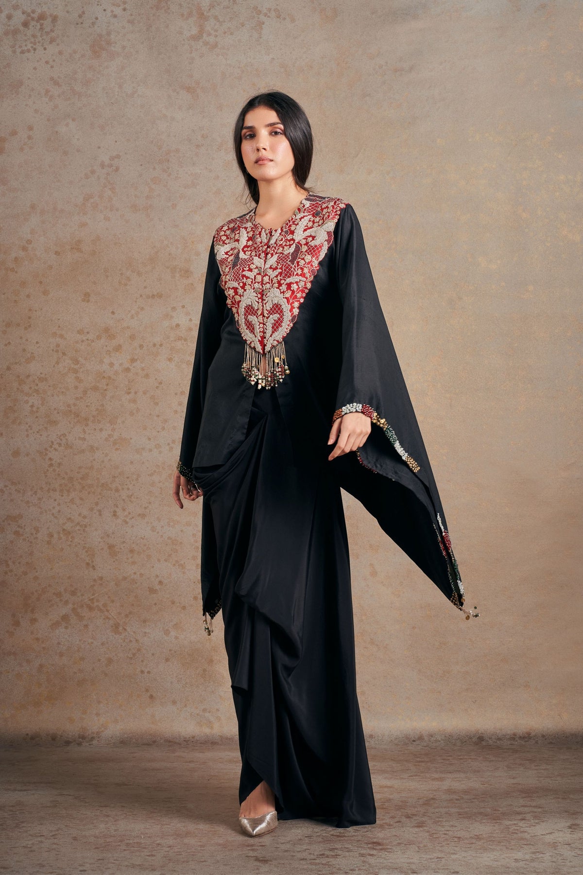 Exquisite Black Kaftan Set