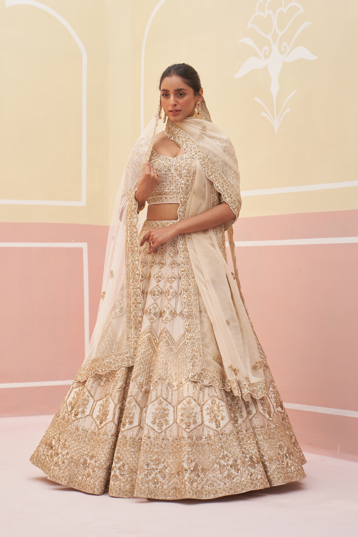 Ivory Lehenga Set
