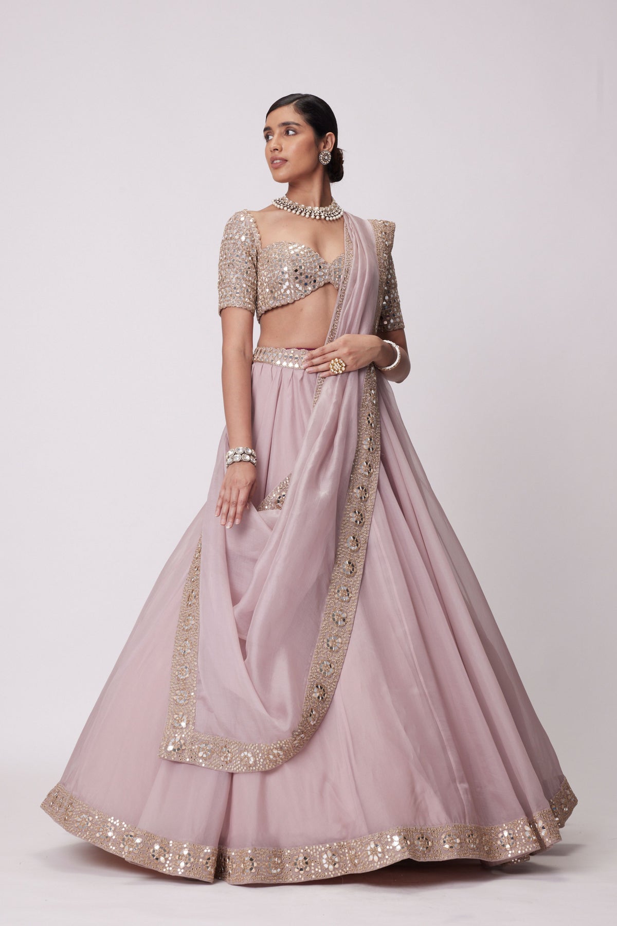 Ash Pink Lehenga Set