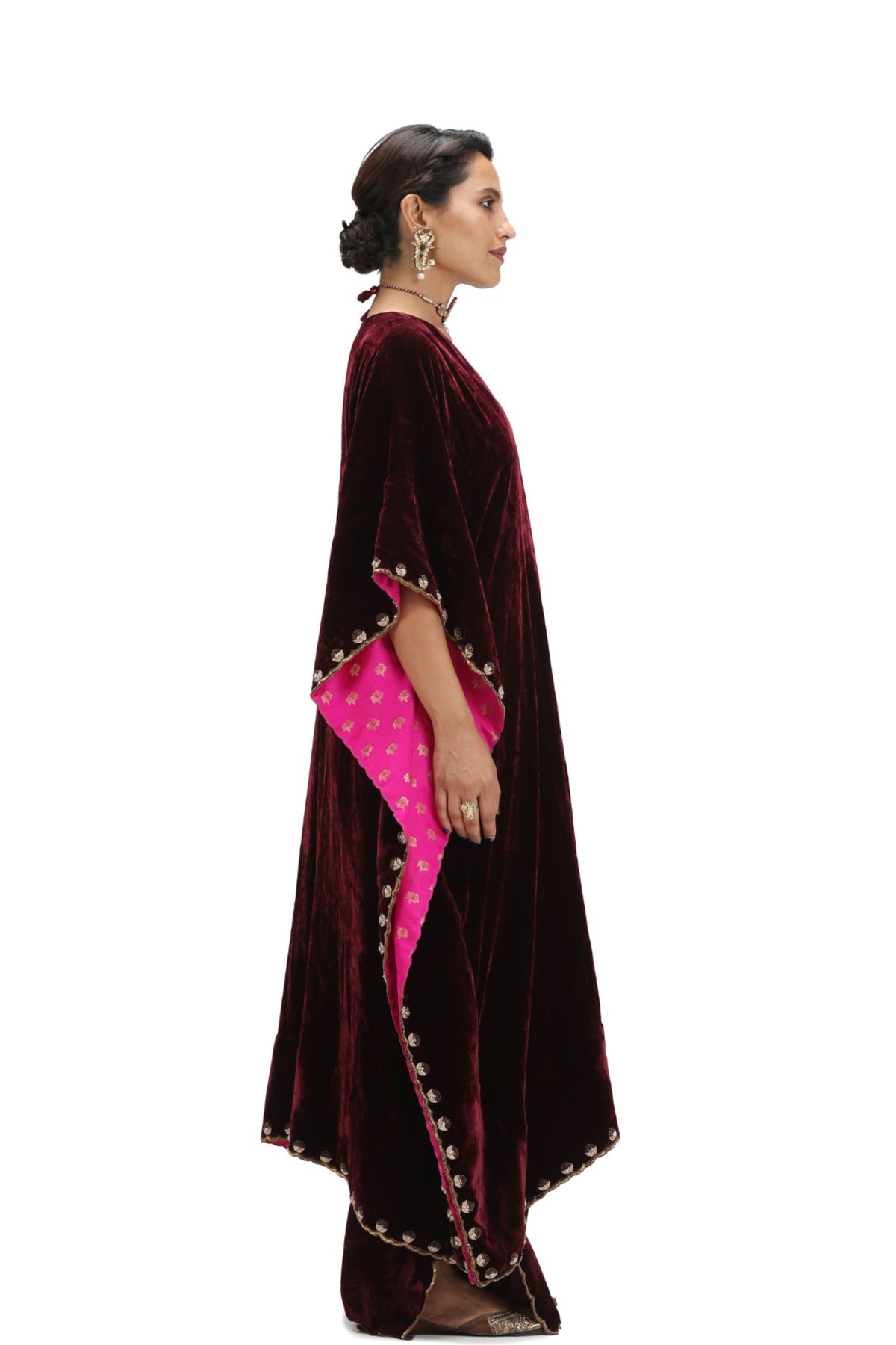 Sadhya Garnet Kaftan Set
