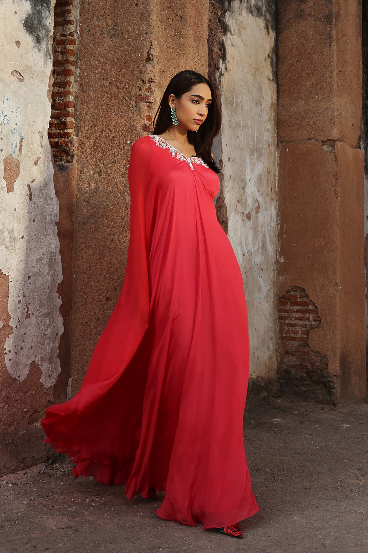 Devanshi One Shoulder Kaftan
