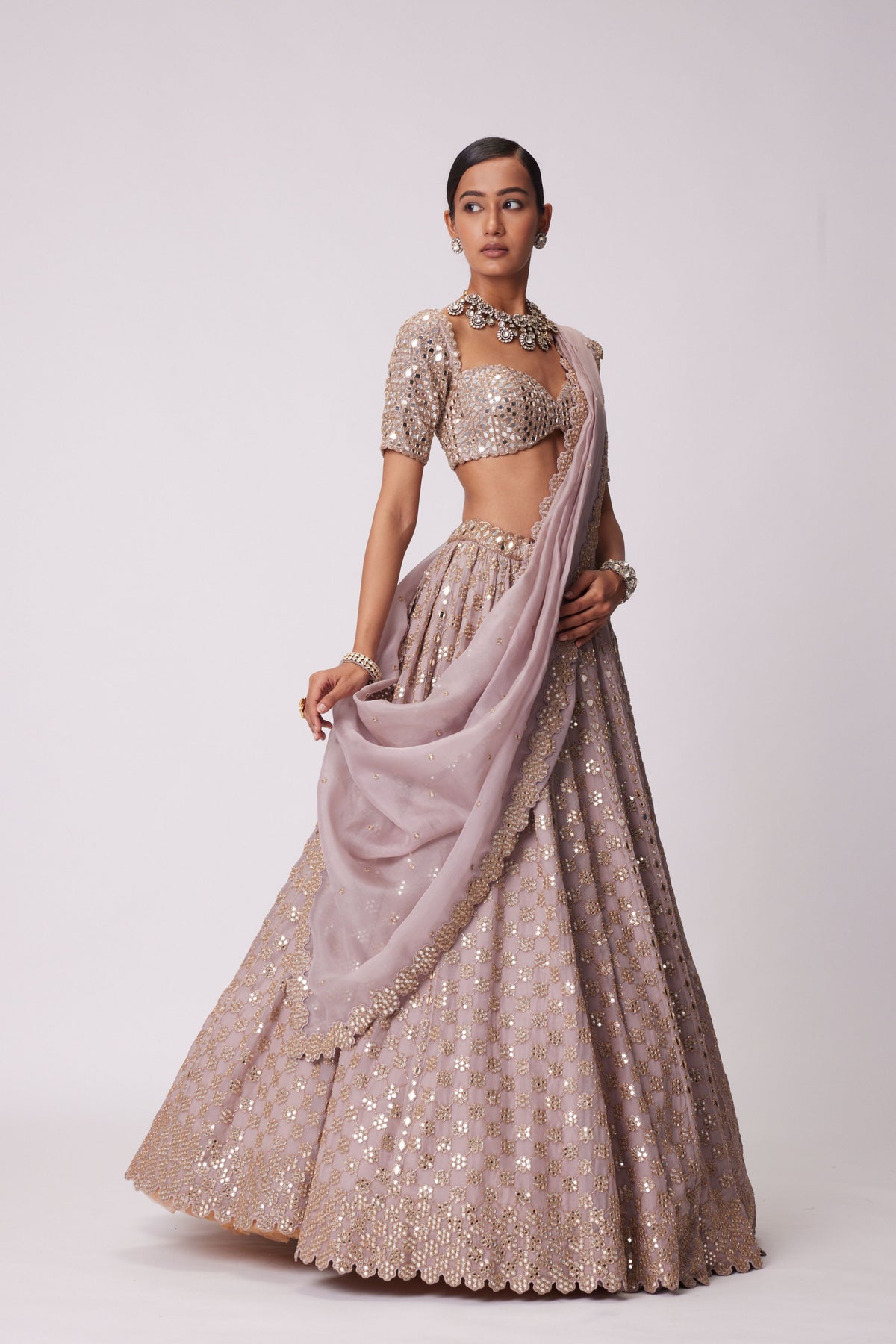 Ash Pink Lehenga Set