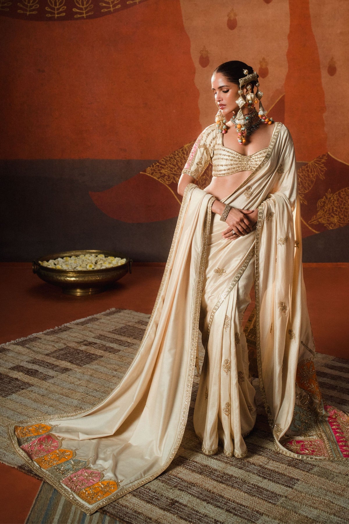 The Bombat Barfi Saree With veil and Stole
