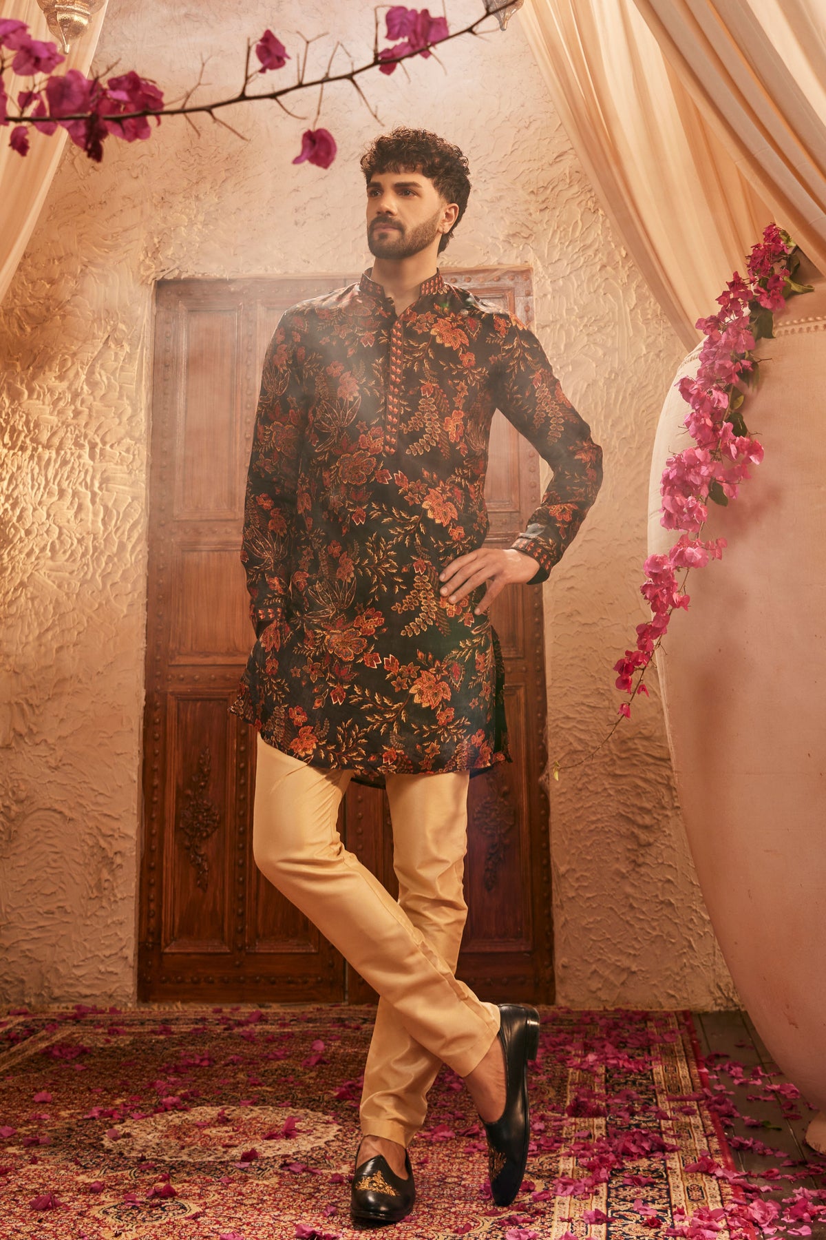 Marc Regal Black Mens Kurta