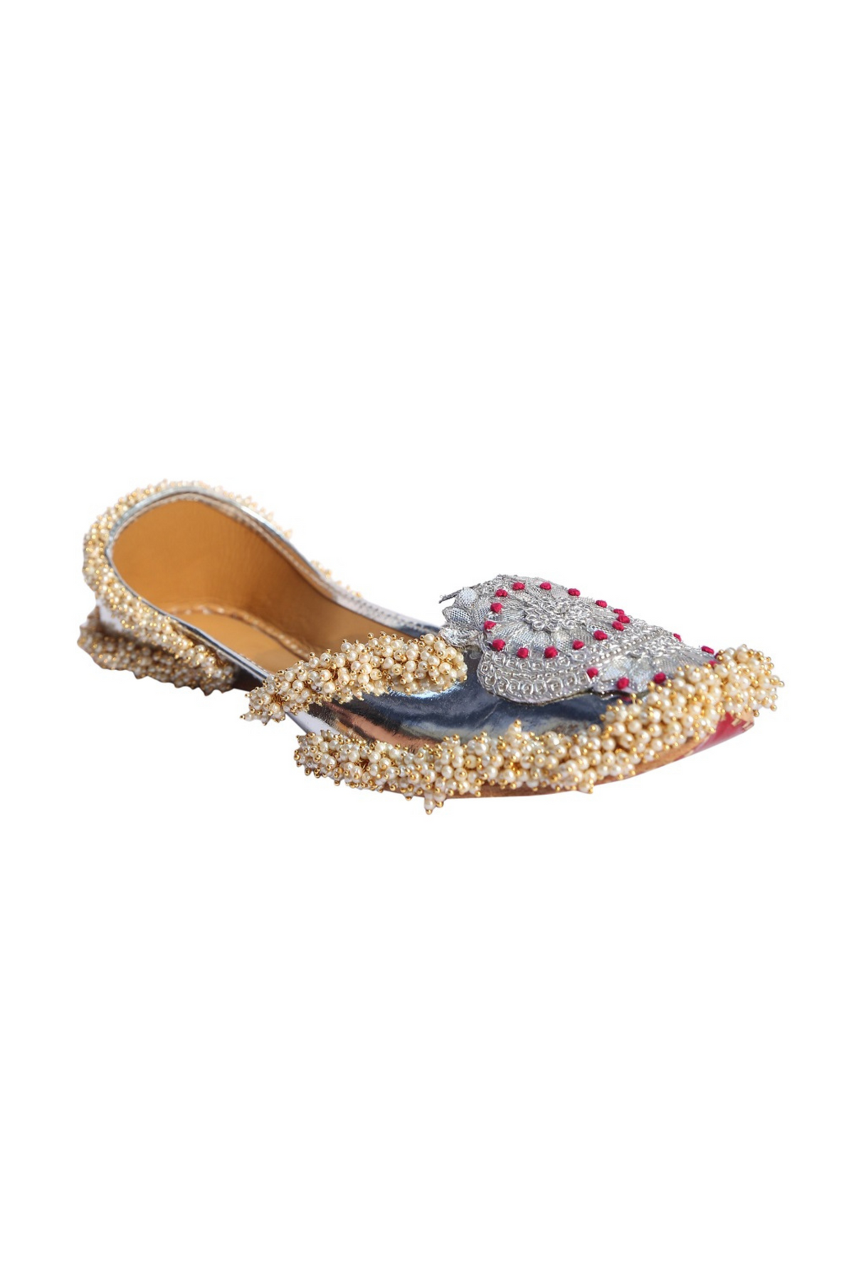 Silver crown jutti
