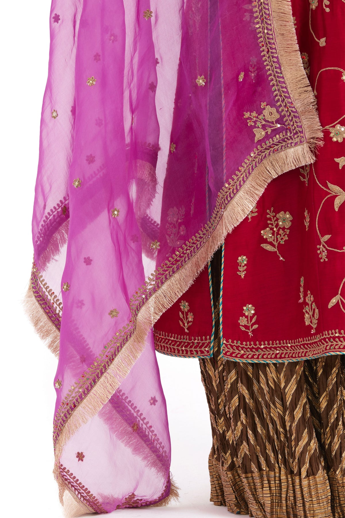 Red Chanderi Sharara Set