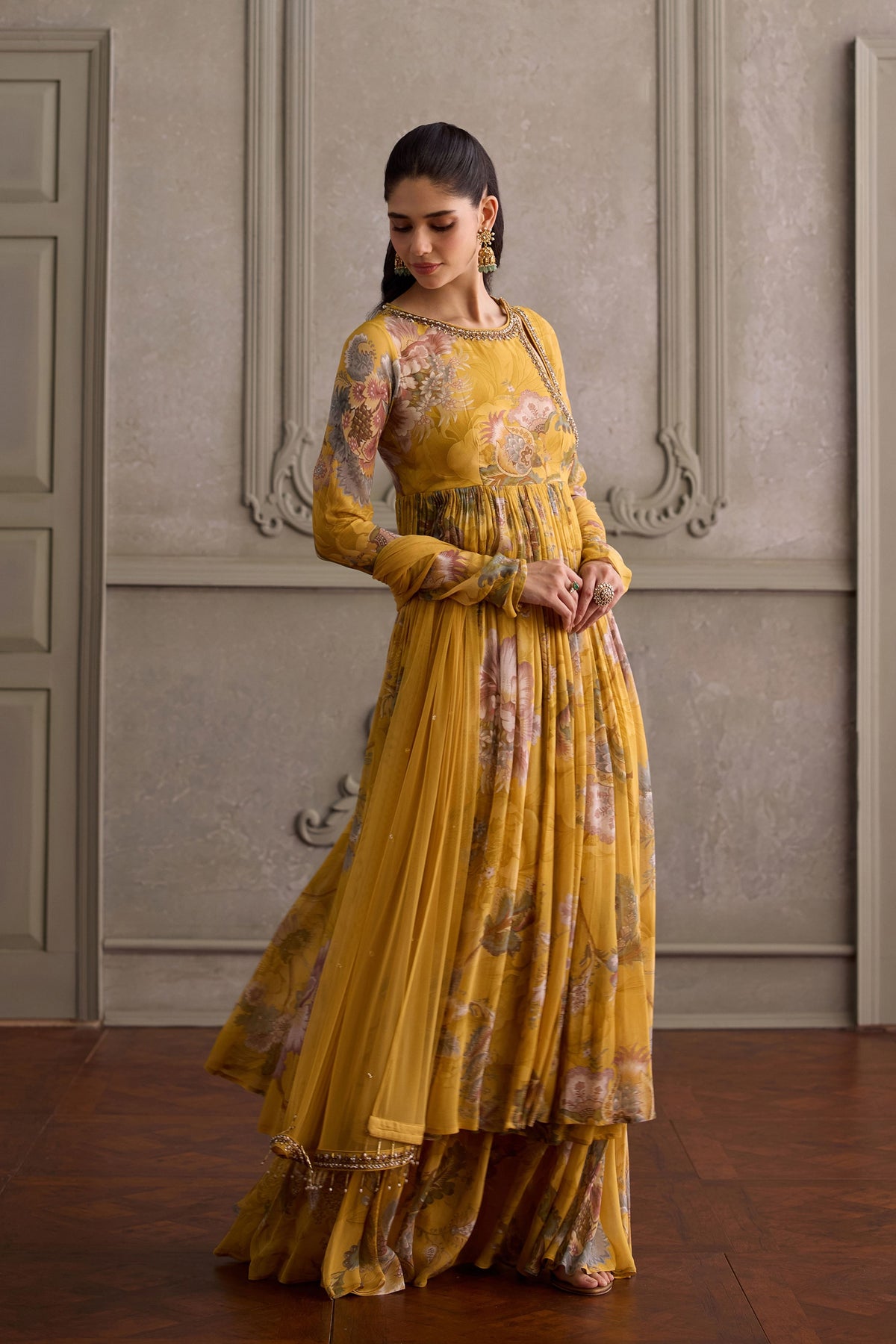 Yellow Navyha Angrakha Set