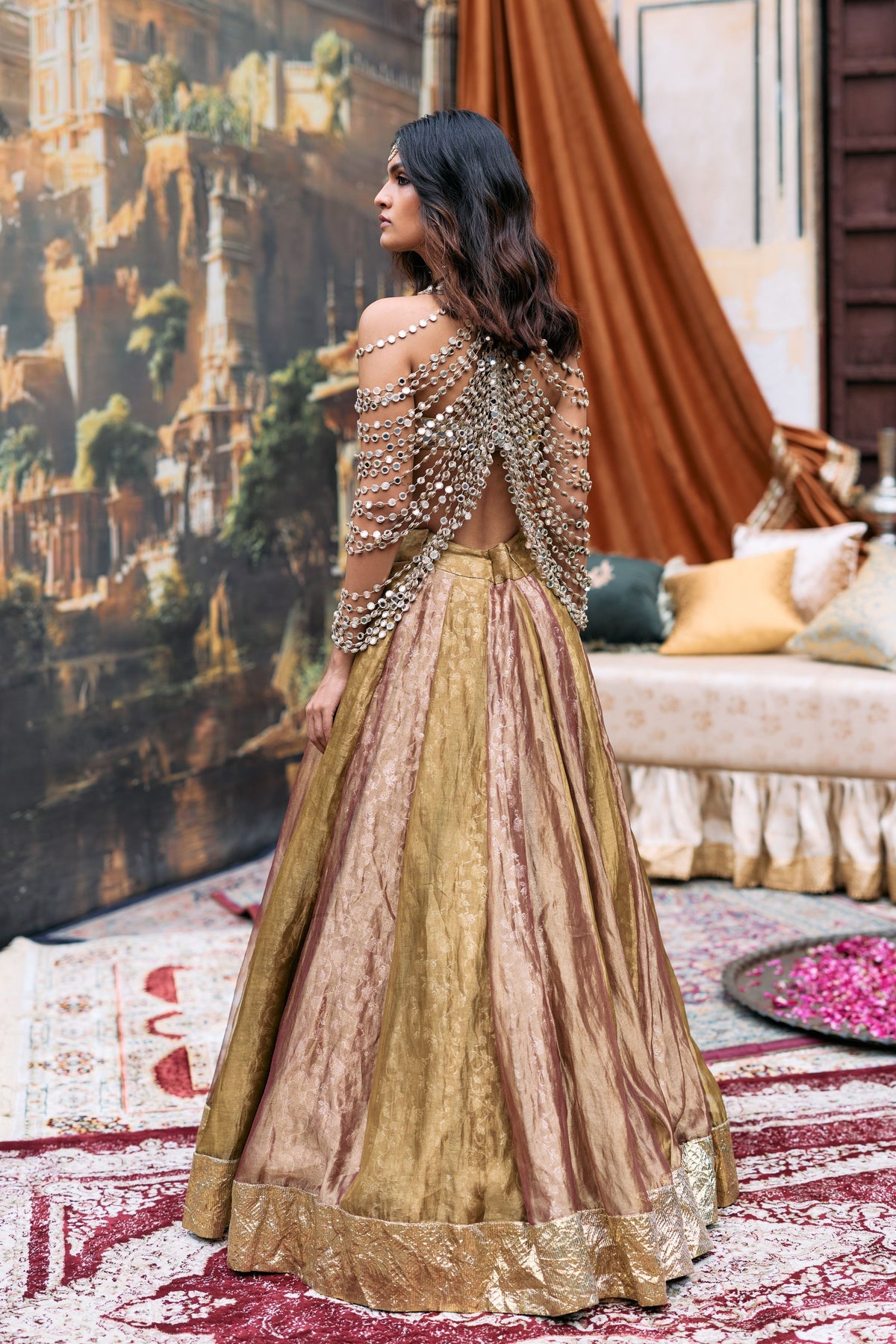 Gold Pravarnika Lehenga Set