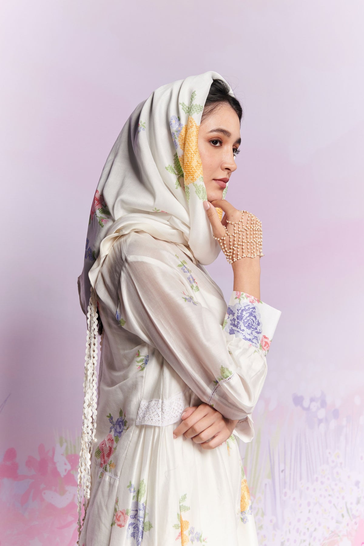 Summer Rose Co-ord Set With Scarf