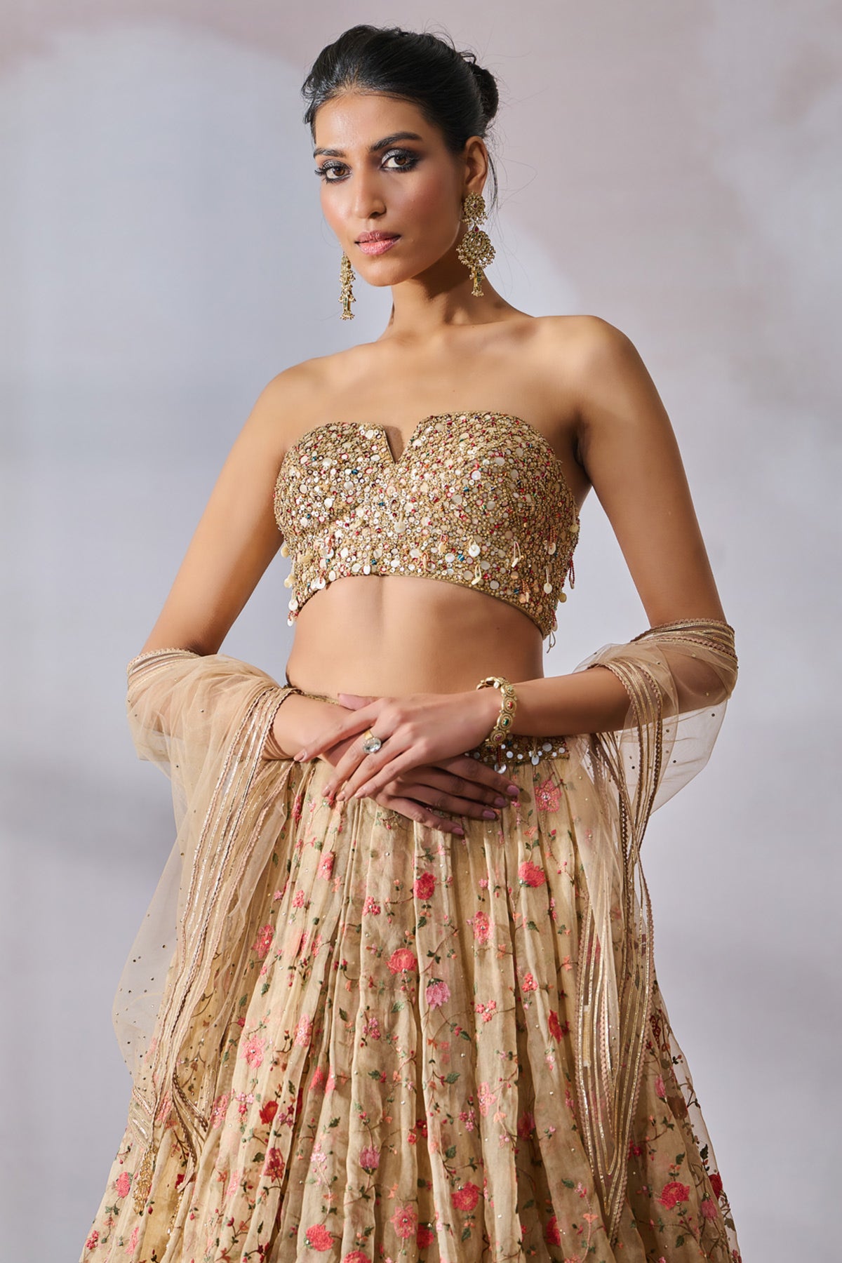 Blouse scarf lehenga