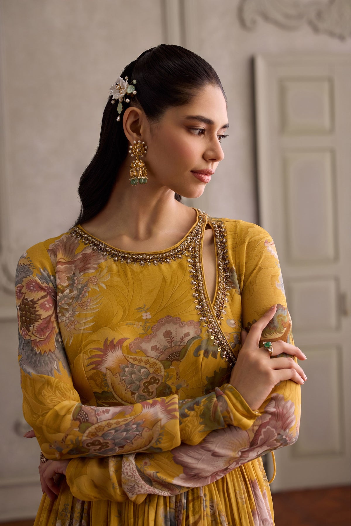 Yellow Navyha Angrakha Set