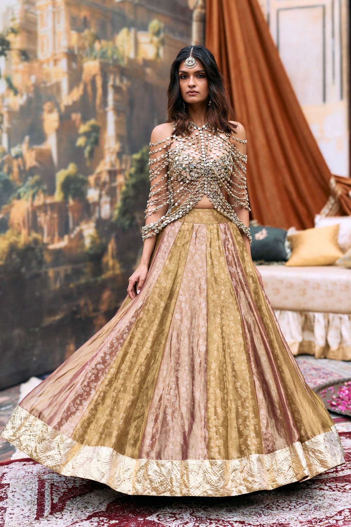 Gold Pravarnika Lehenga Set