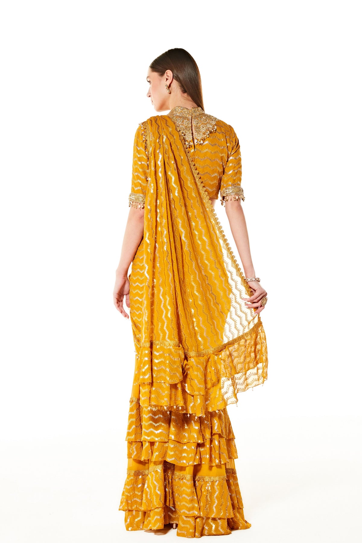 Yellow Sairaa Embroidered Saree Set