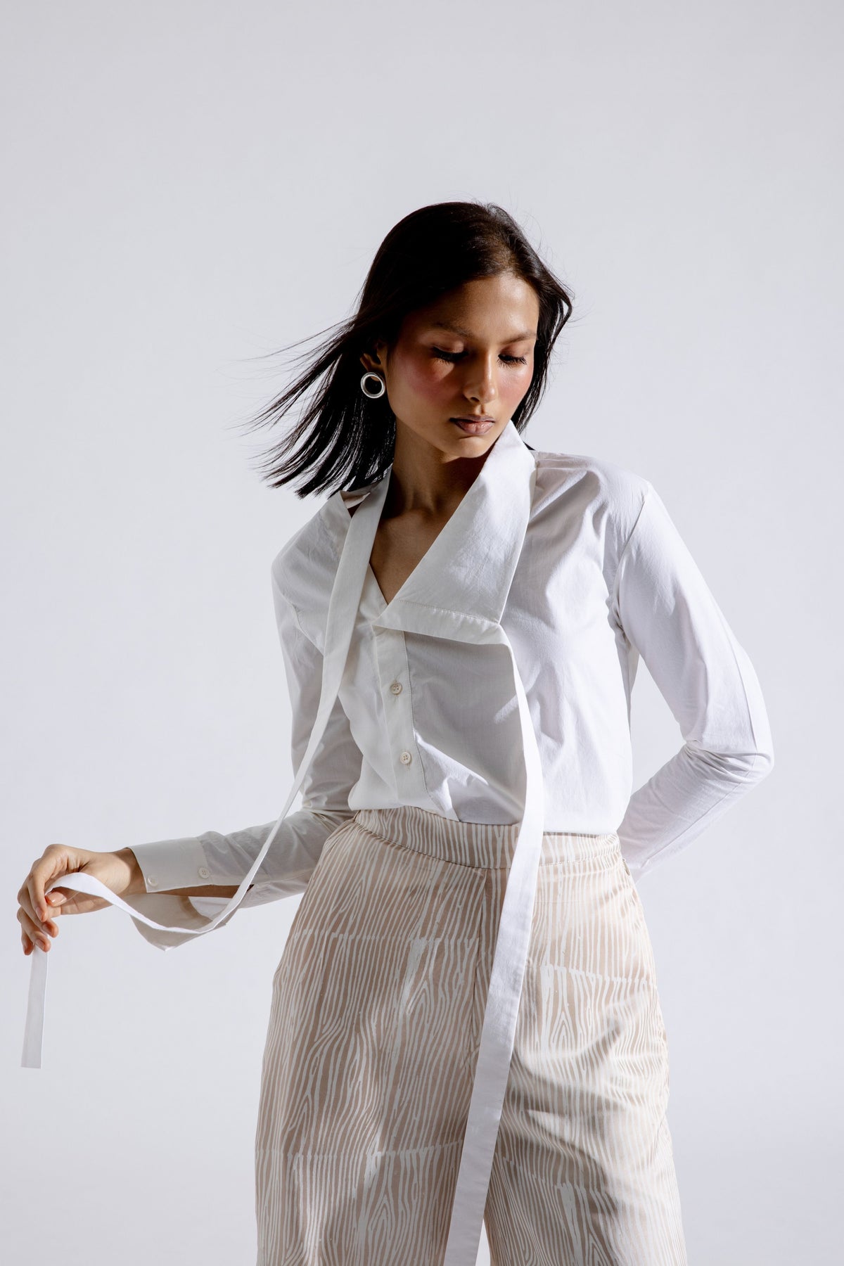 Crisp Ivory Flap Shirt