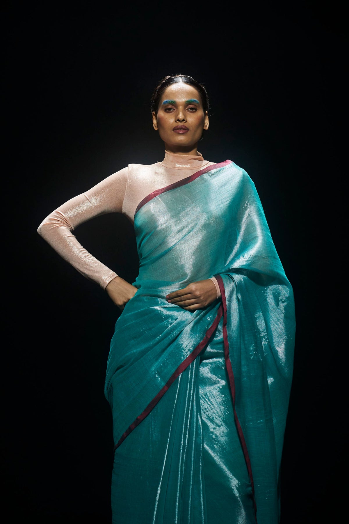 Turqoise Tissue Saree
