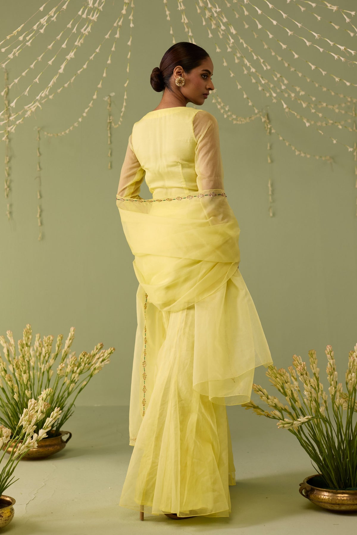 Yellow Organza Sharara Set