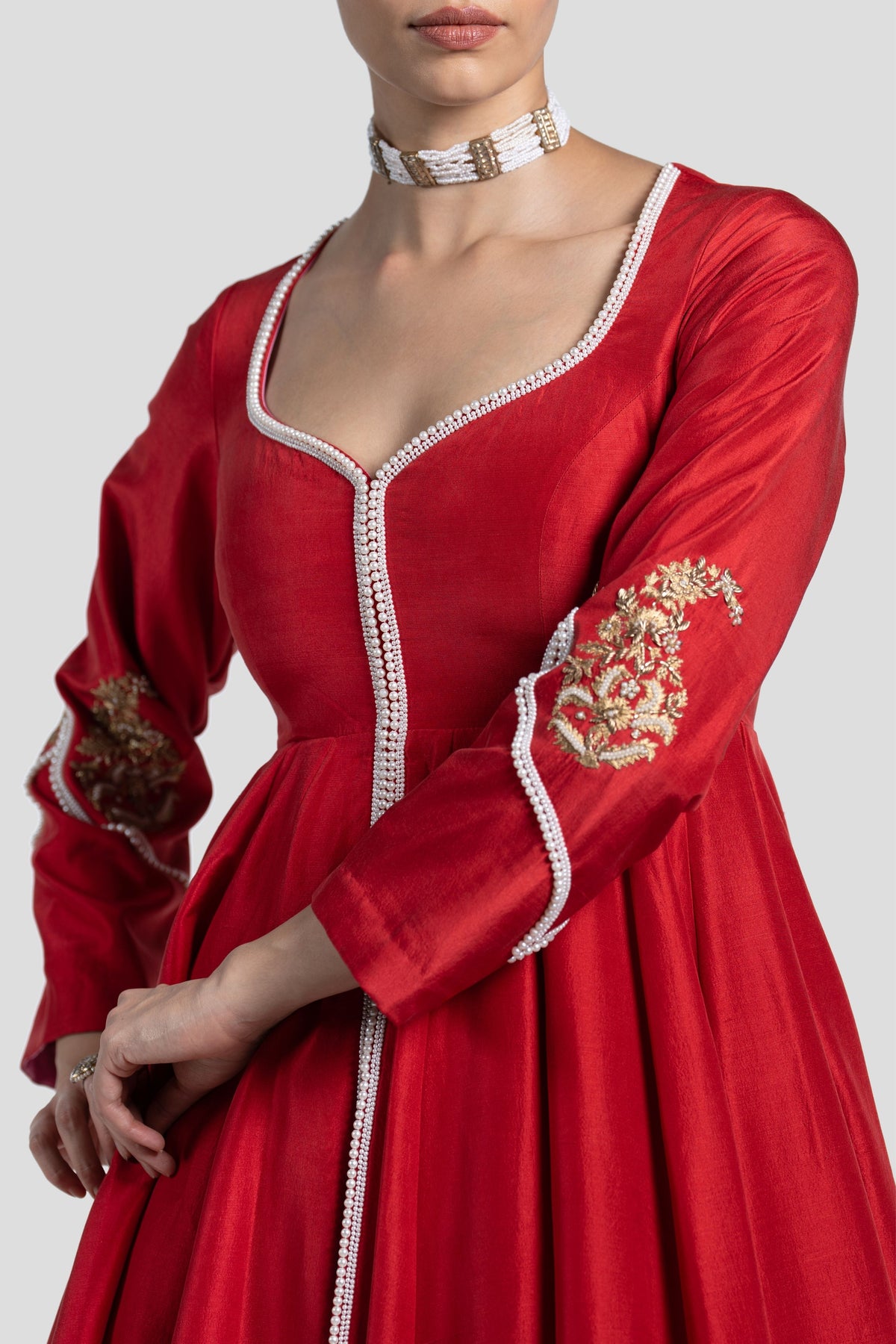 Surkh Anarkali Set