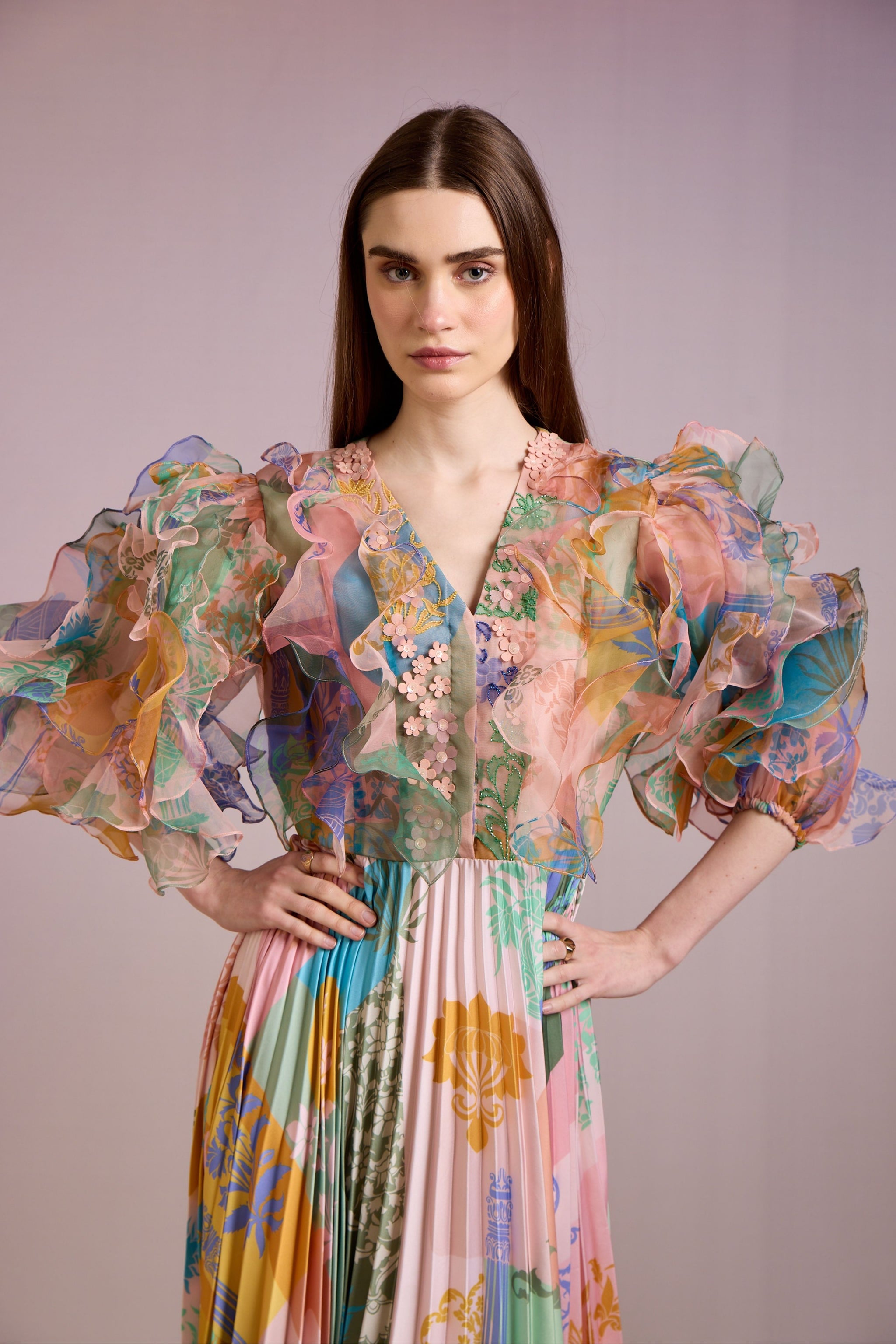 Pankaj & Nidhi - Arch Ruffle Maxi Dress - Elahe