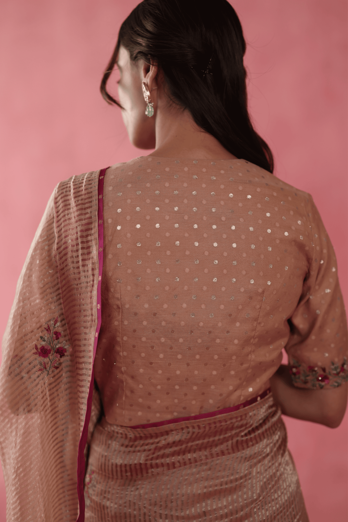 Beige Anjeer Saree