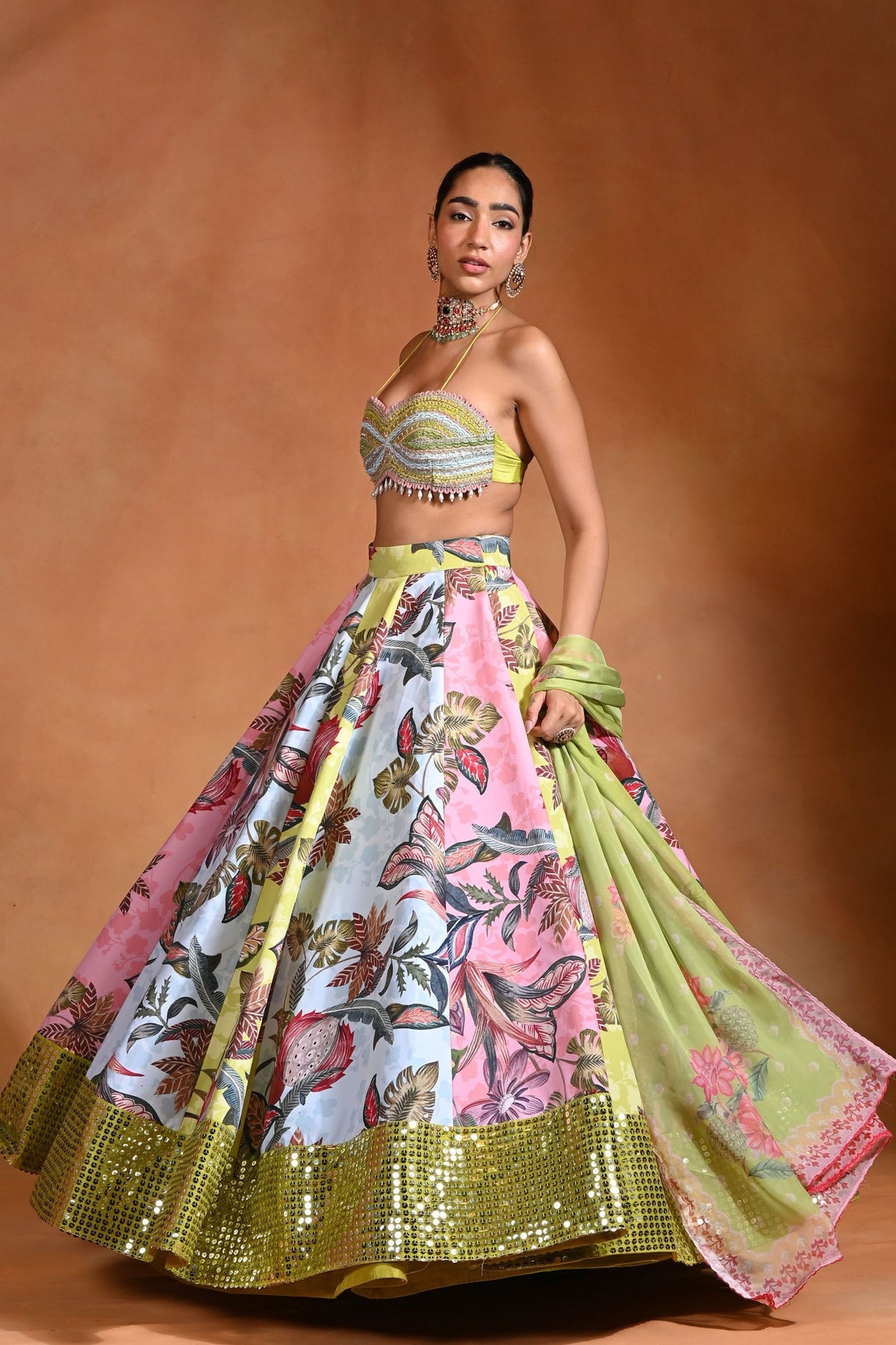 Brat Mosaiq Lehenga Set