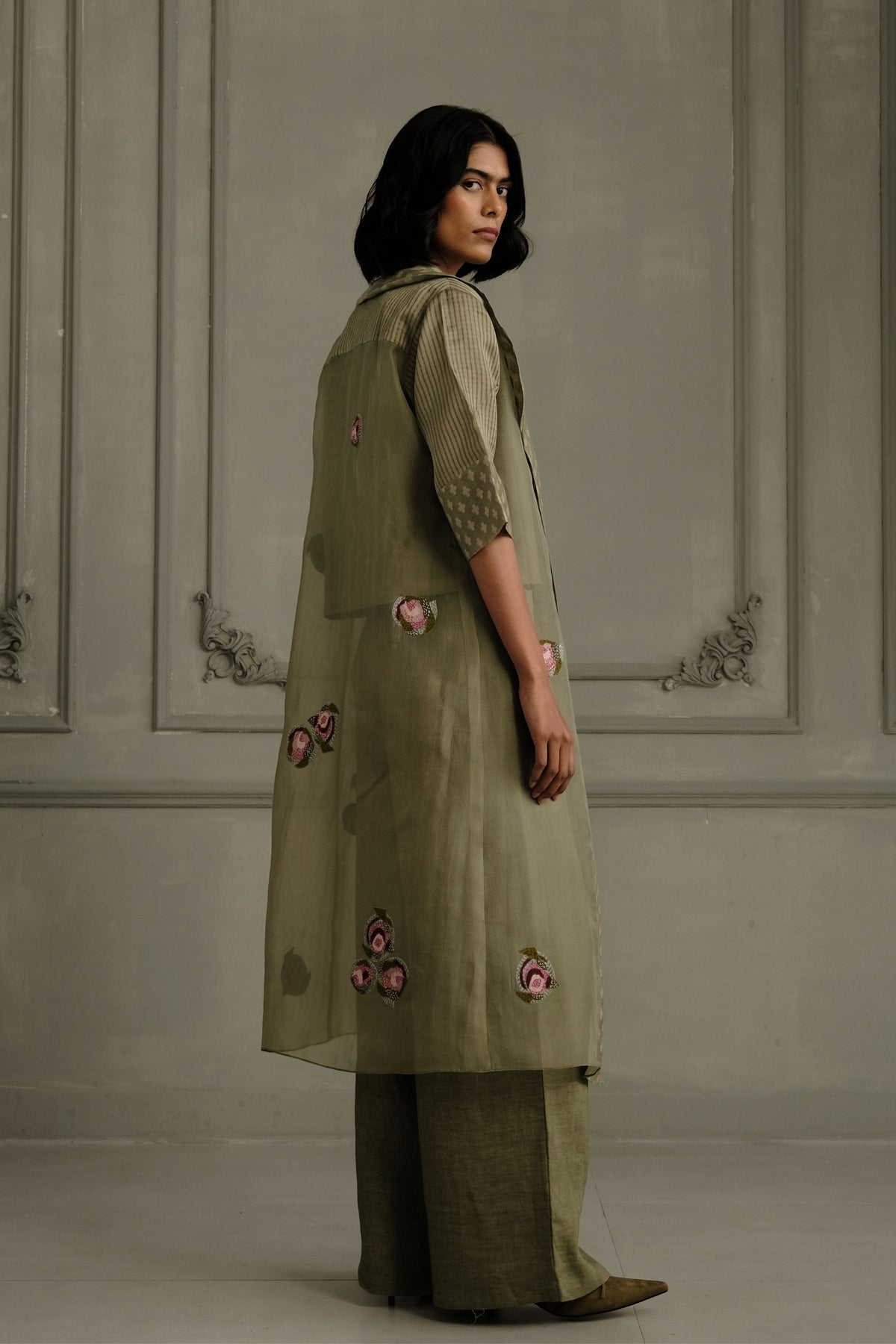 Sage Appliqué Jacket Set