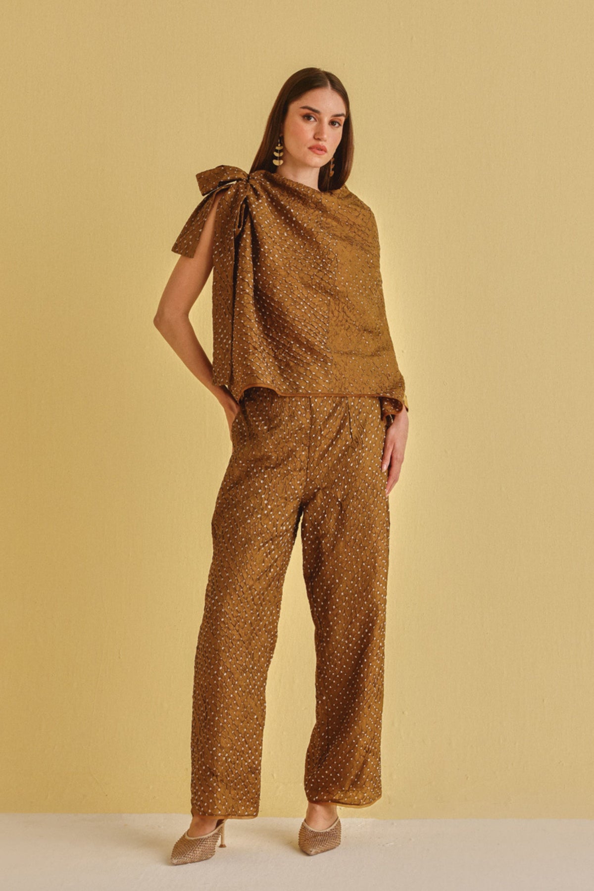 Mocha Bandhani Pants