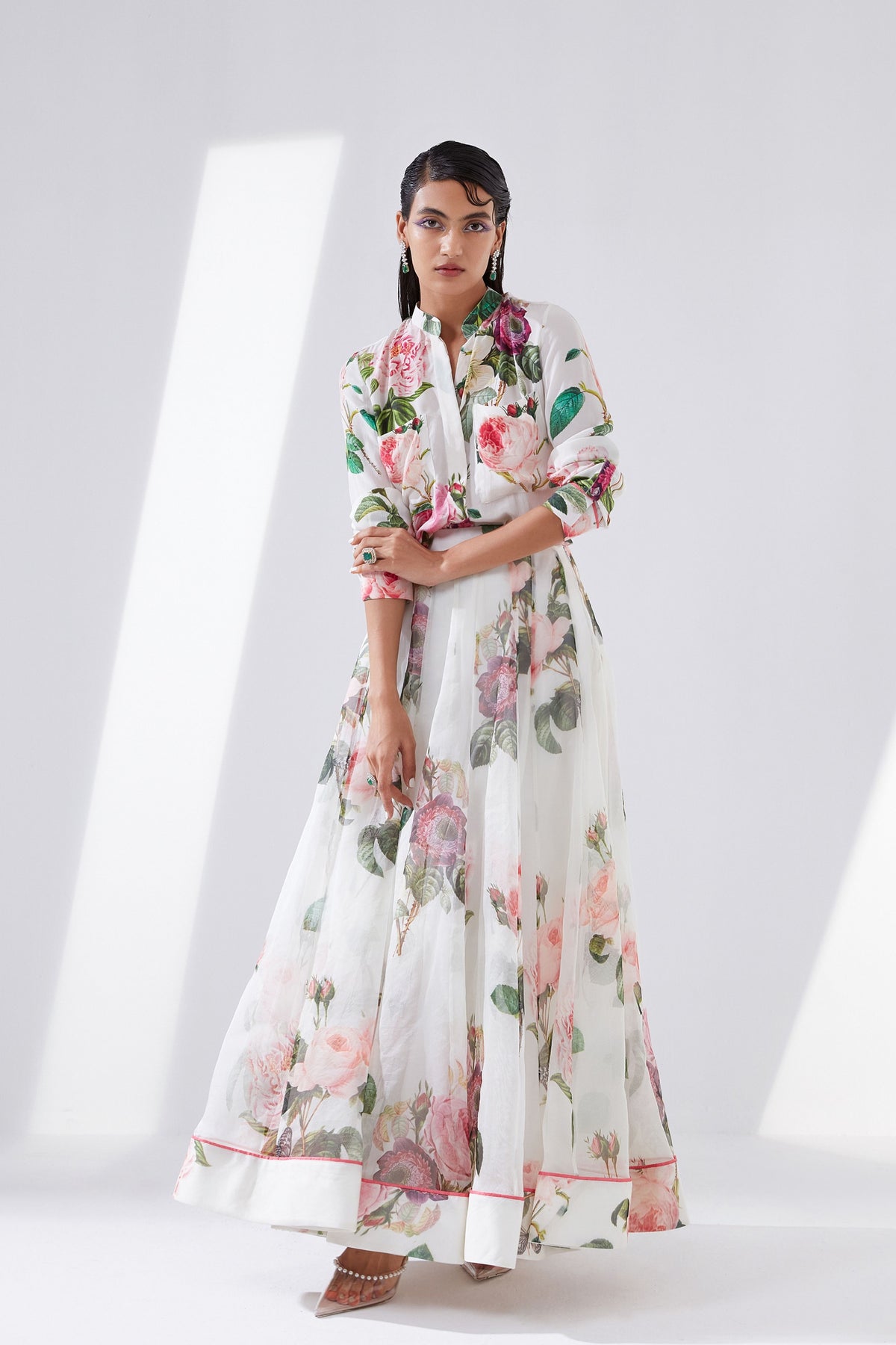 Aster Floral Lehenga and Shirt