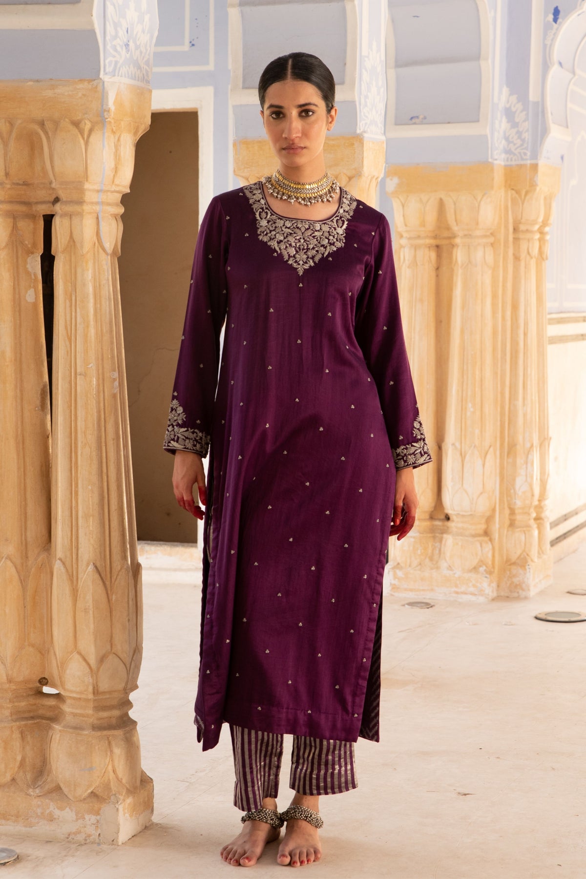 Aubergine Kurta Set