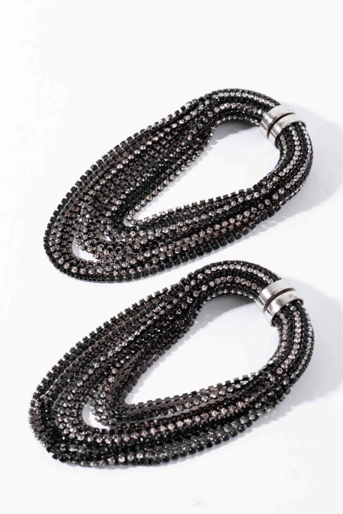 Infinity Fall Danglers In Charcoal Black