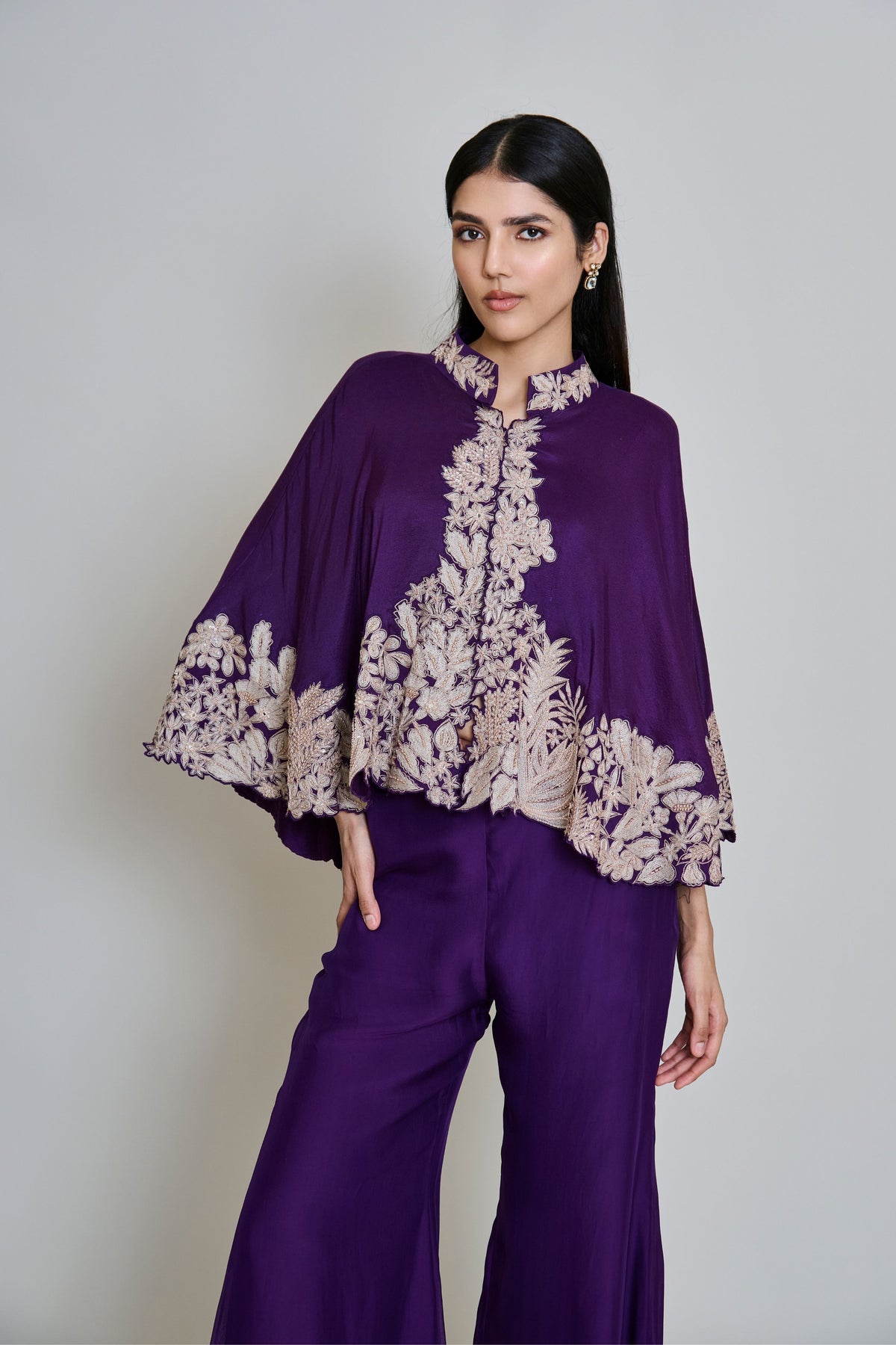 Kalie Purple Cape Set