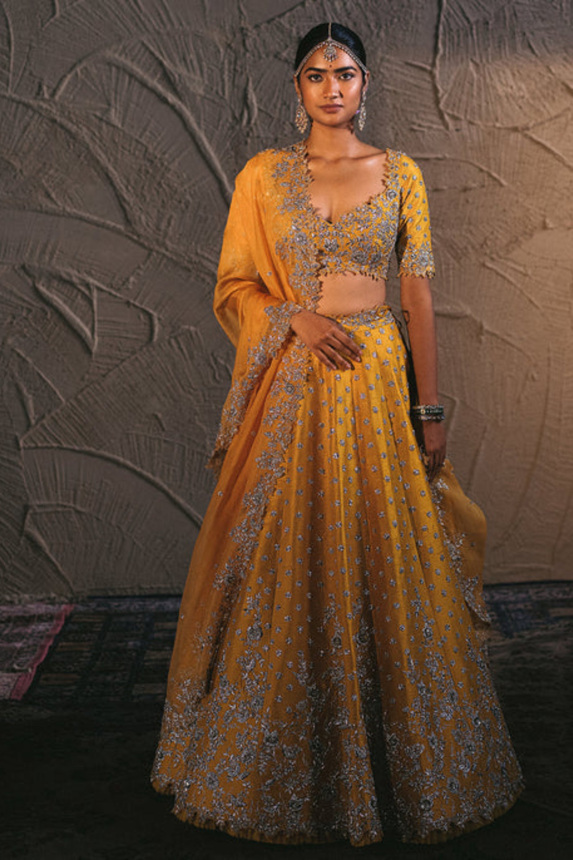 Buy Anushree Reddy Yellow Raw Silk Embroidered Lehenga Set Online | Aza  Fashions | Indian bridal dress, Indian bridal outfits, Indian fashion  dresses