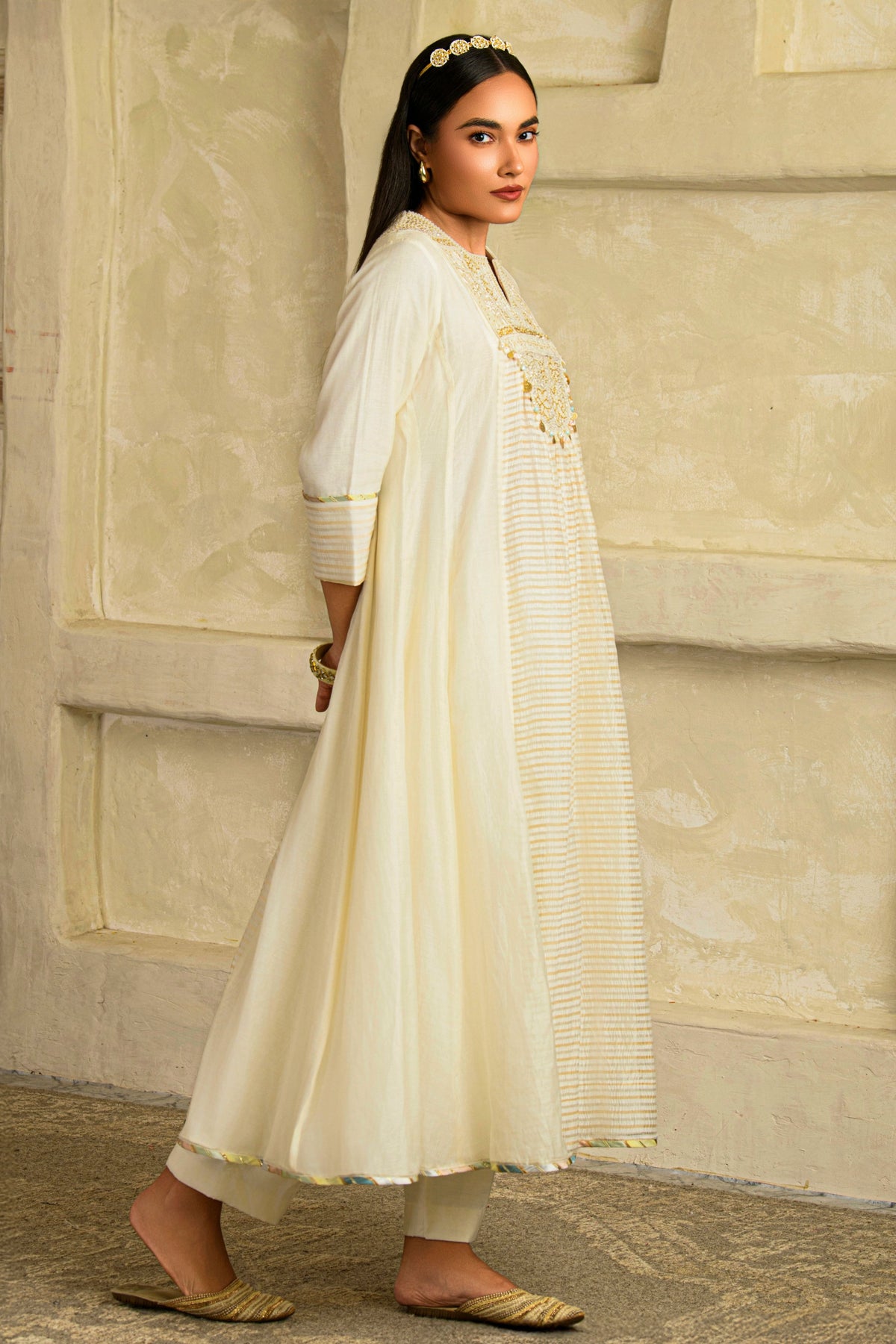 Aarzoo Chandrika Ivory Anarkali Set