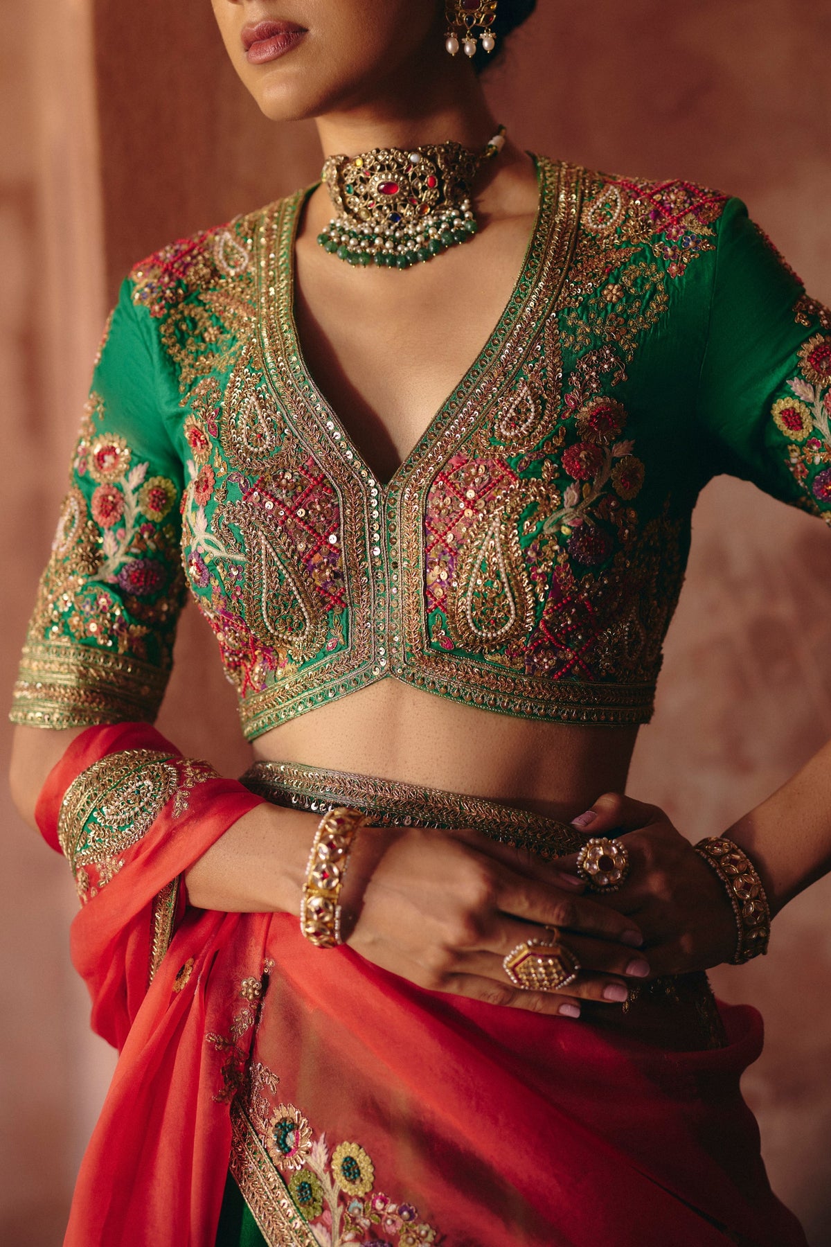 Gulrez 16 Kali Booti Lehenga Set