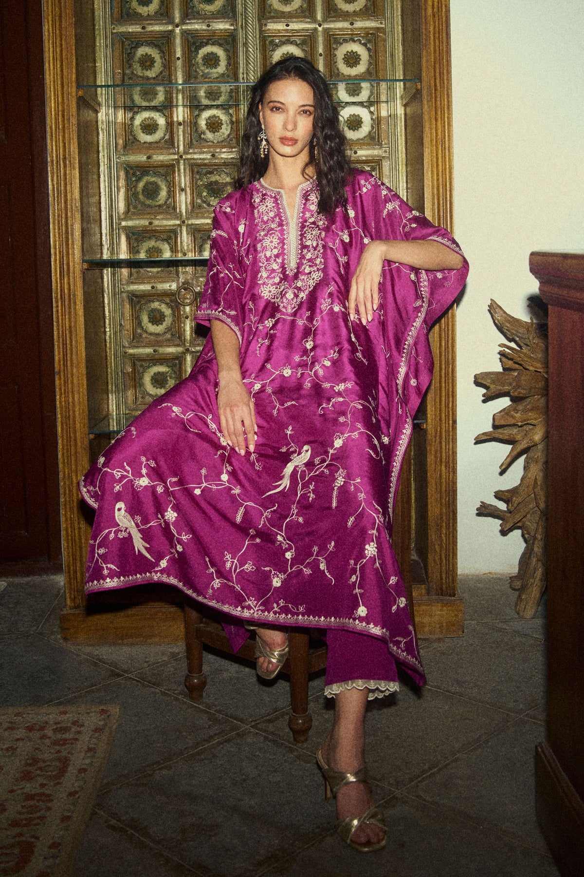 Aari Thread Work Kaftan Set