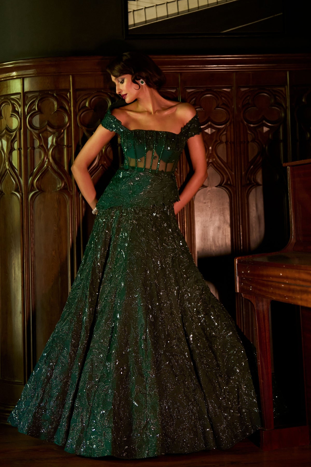 Emerald Martini Lehenga Set