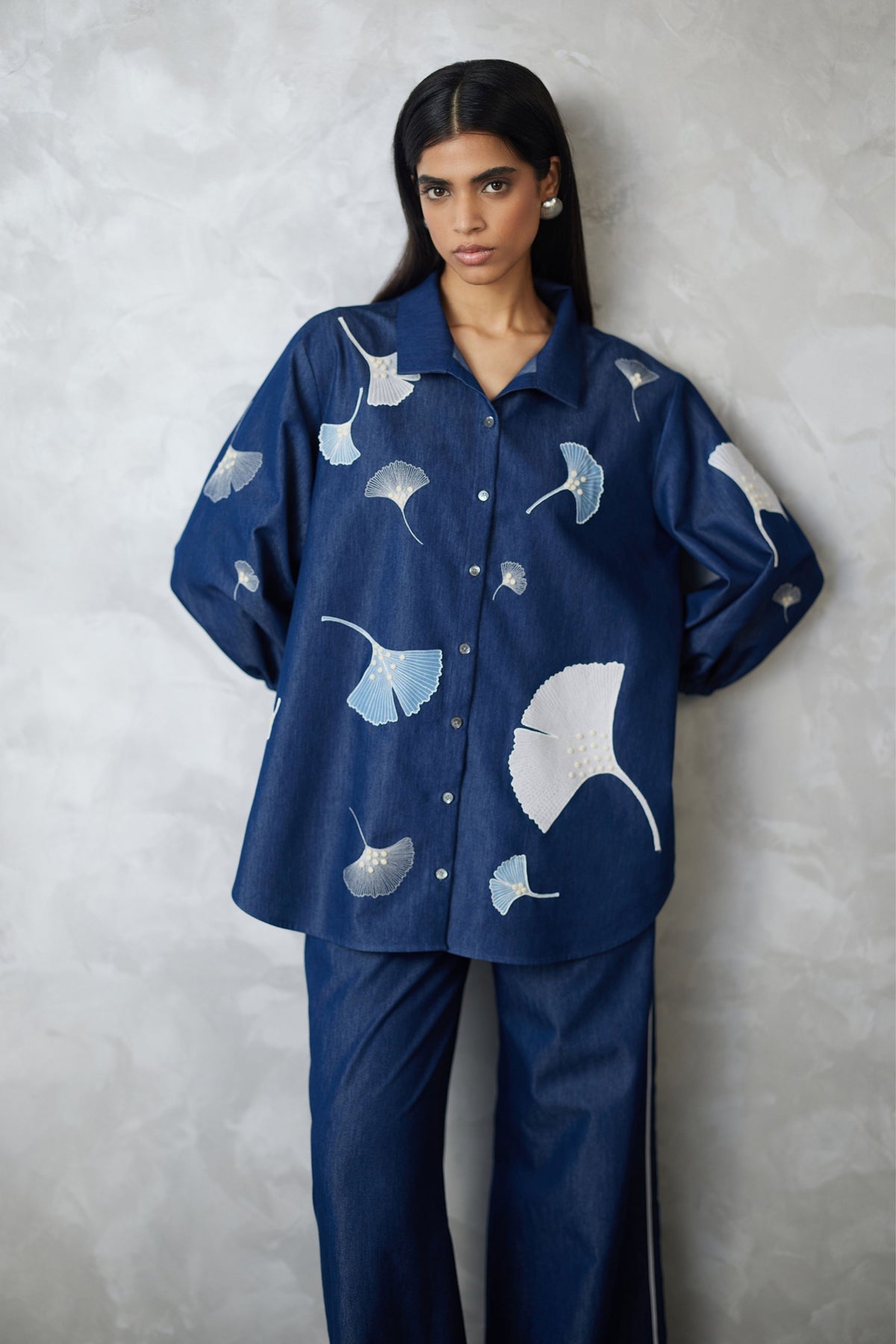 Bishop Sleeve Denim Co-ord Set
