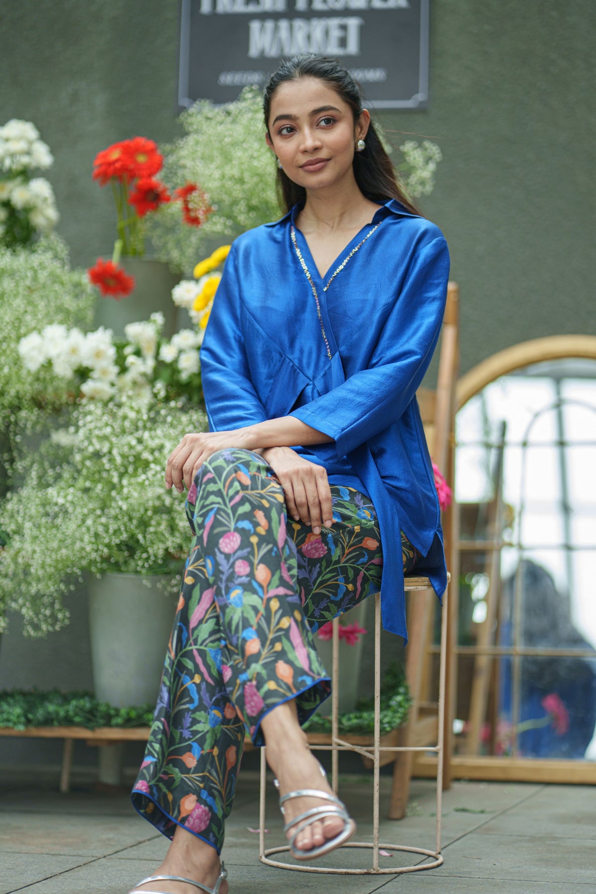 Tie Electric Blue Top
